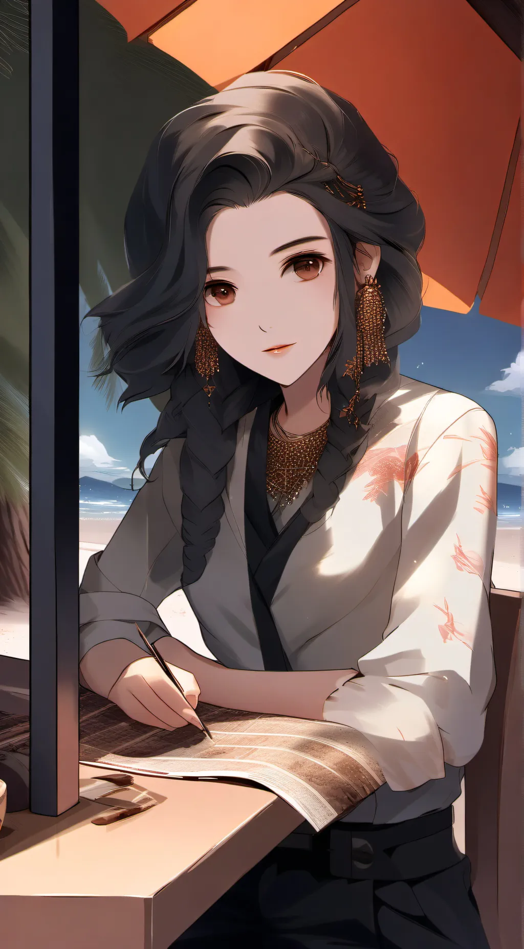 ai character: jjk beach background