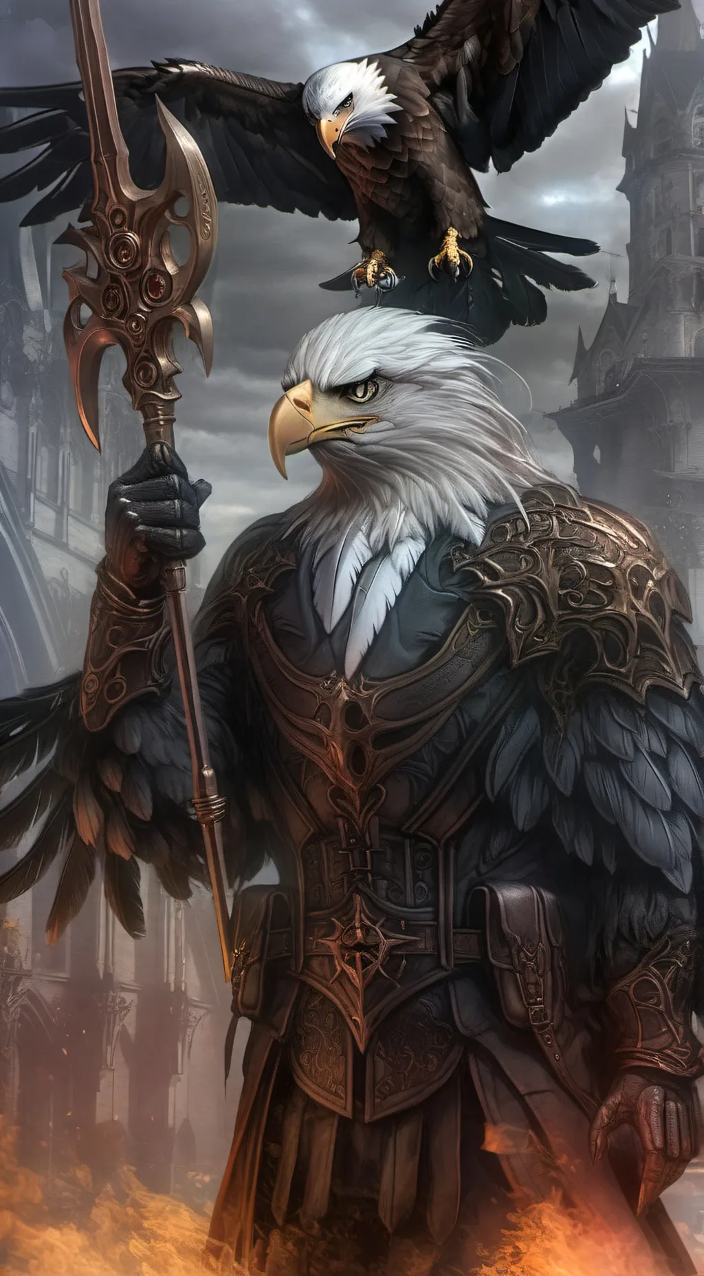 ai character: badass eagle background