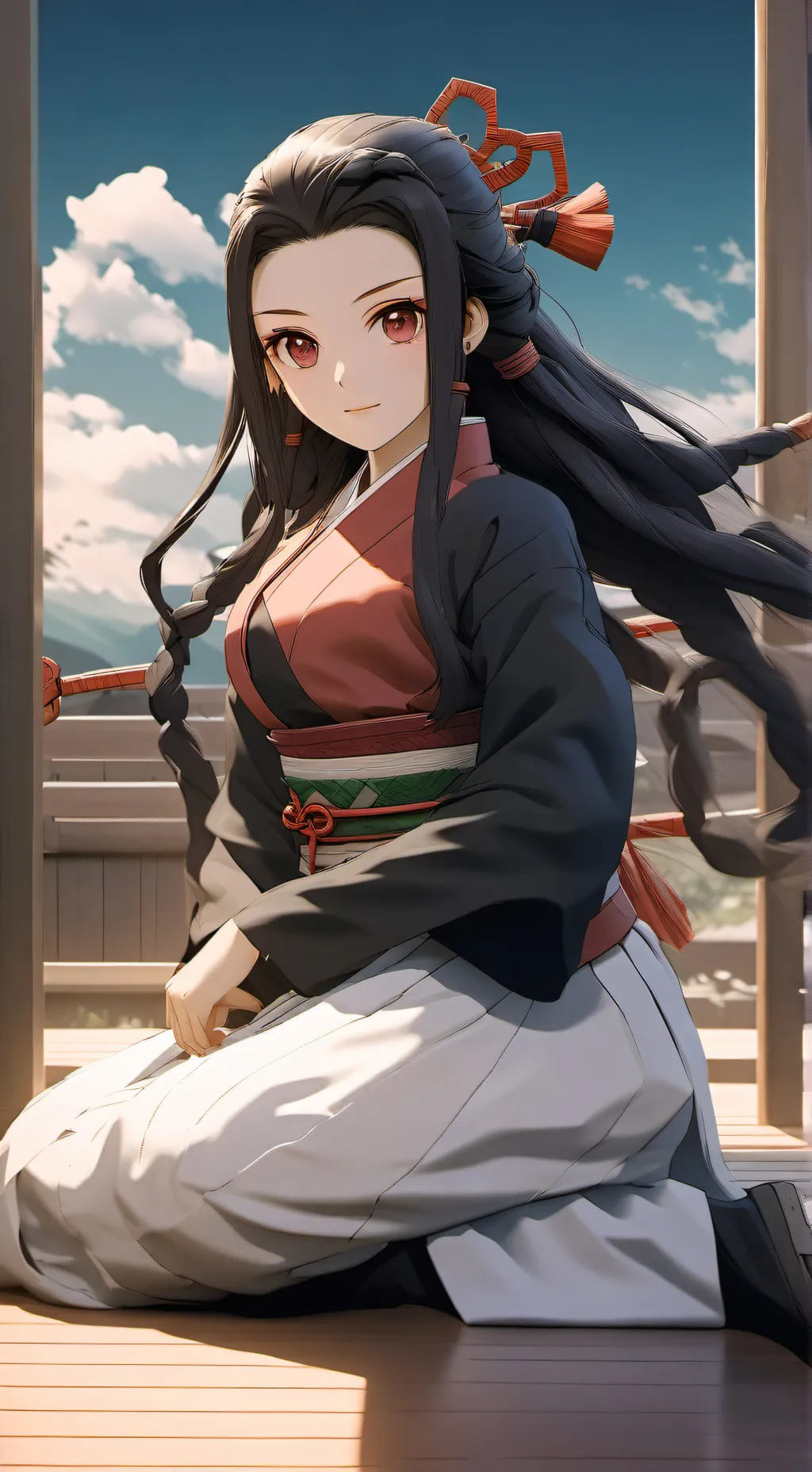 ai character: Nezuko background