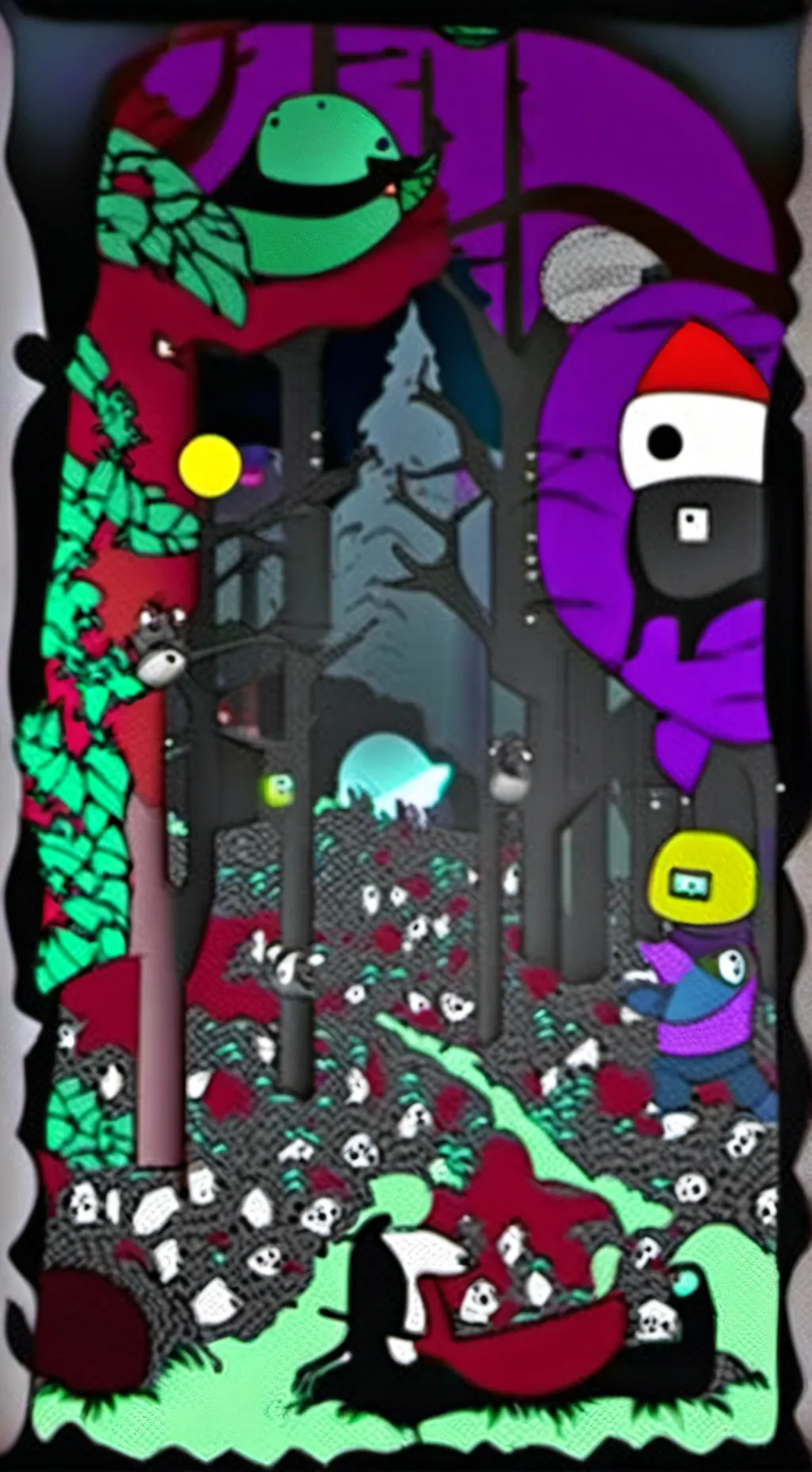 ai character: Sprunki y Among Us background