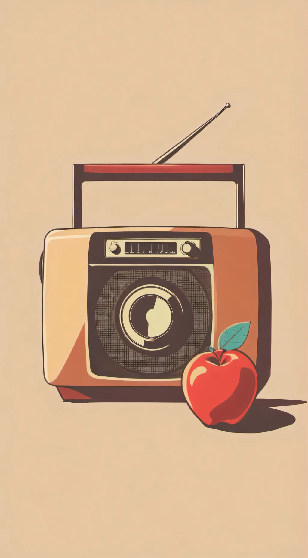 ai character: Radioapple background