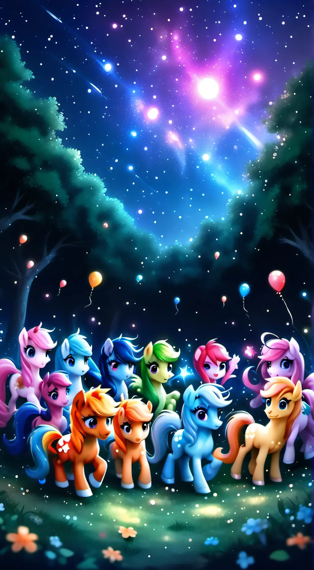 ai character: Ponytown party background