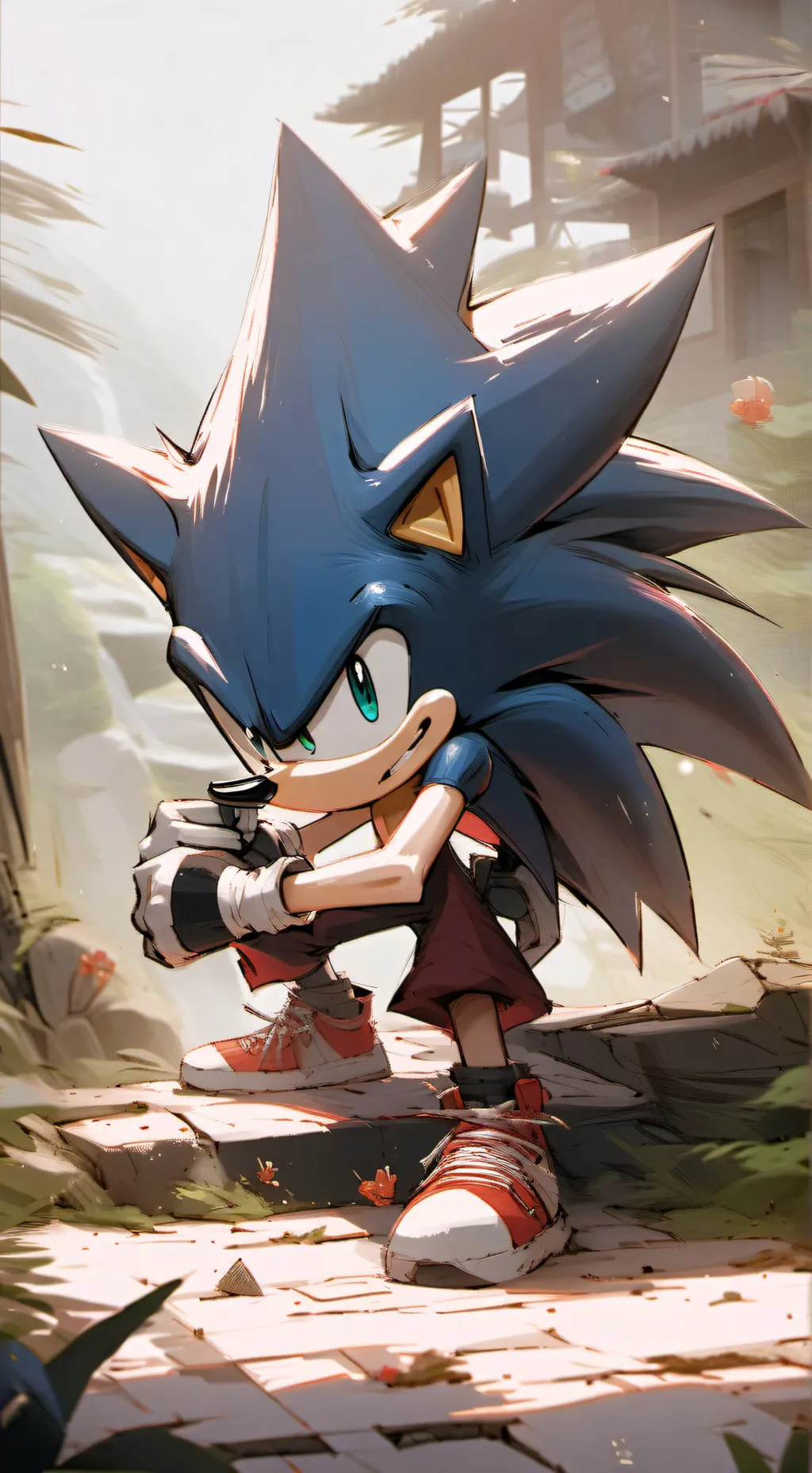 ai character: Sonic. EXE background