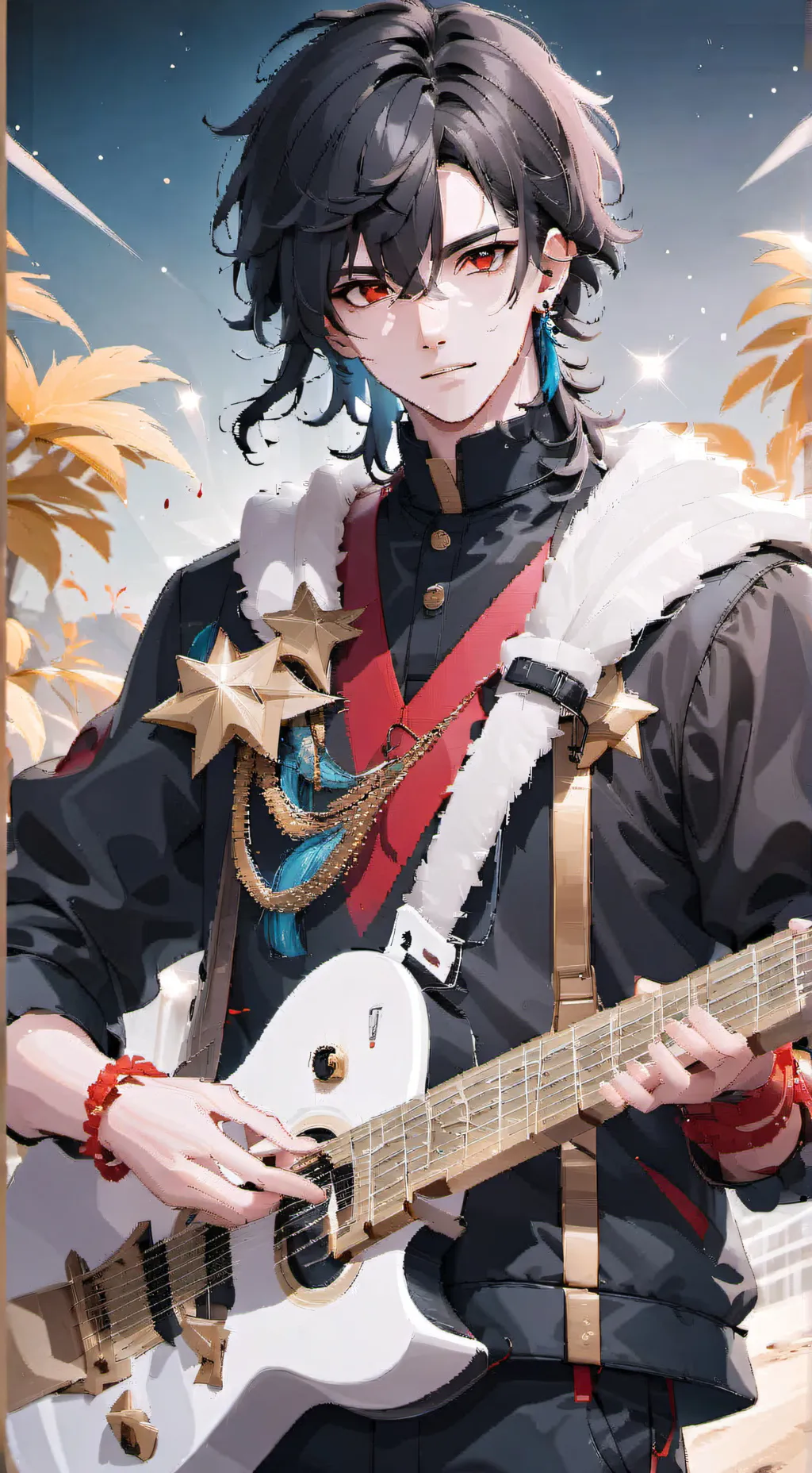 ai character: Indigo background