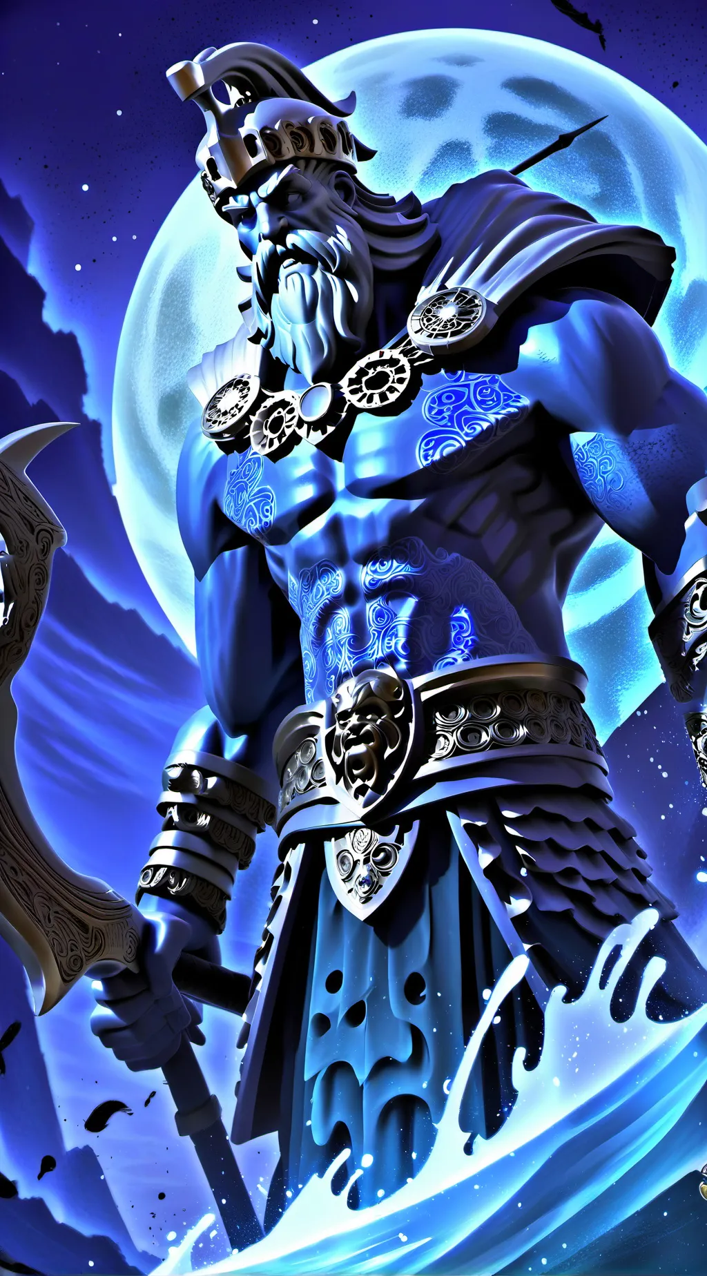 ai character: Poseidon background