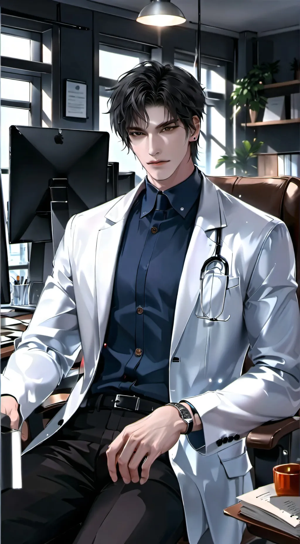 ai character: Adam  background
