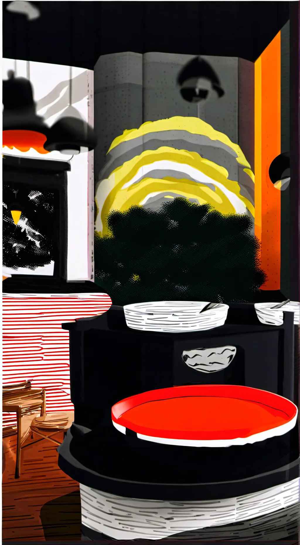 ai character: sprunki bus fronte background