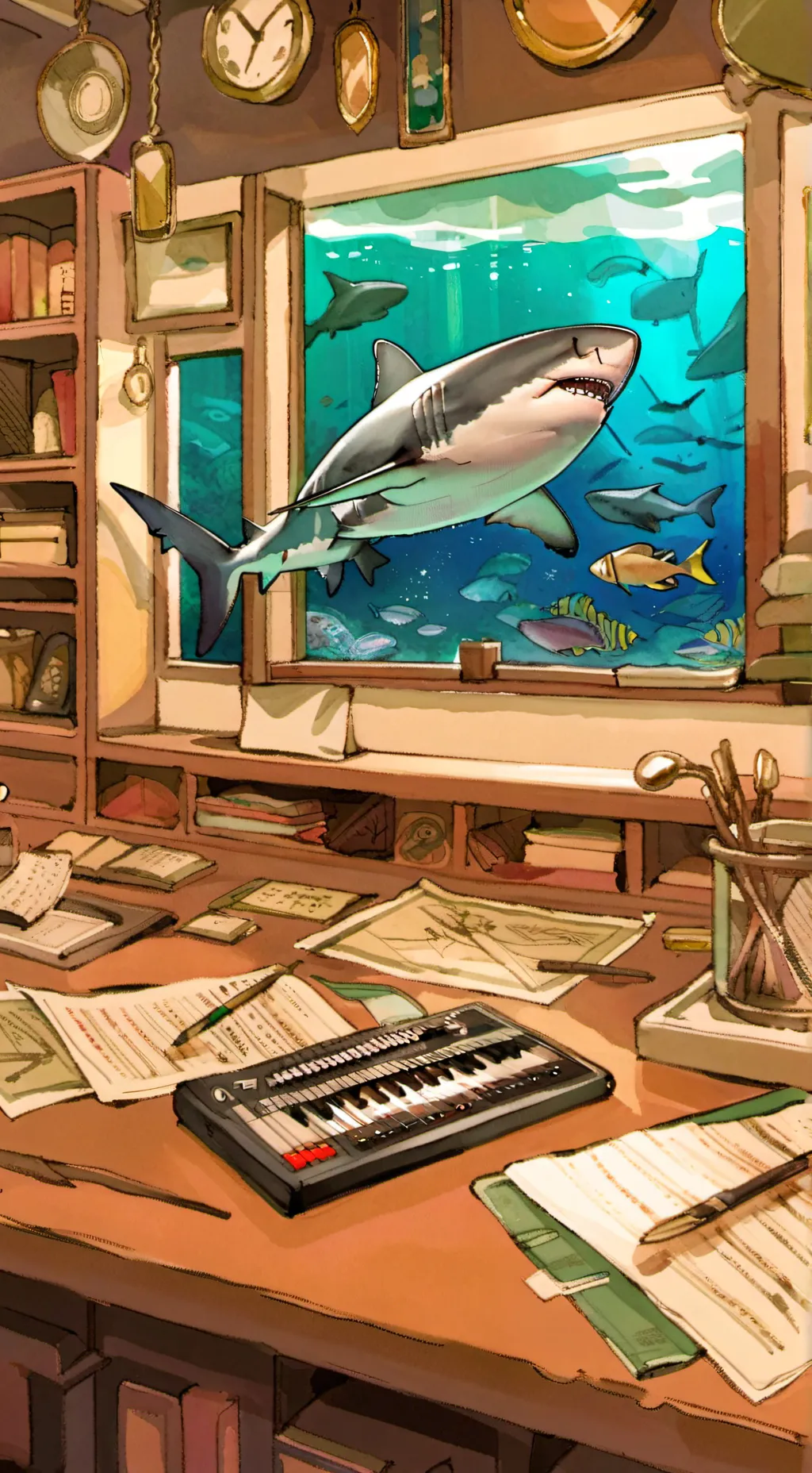 ai character: Castle swimmer background