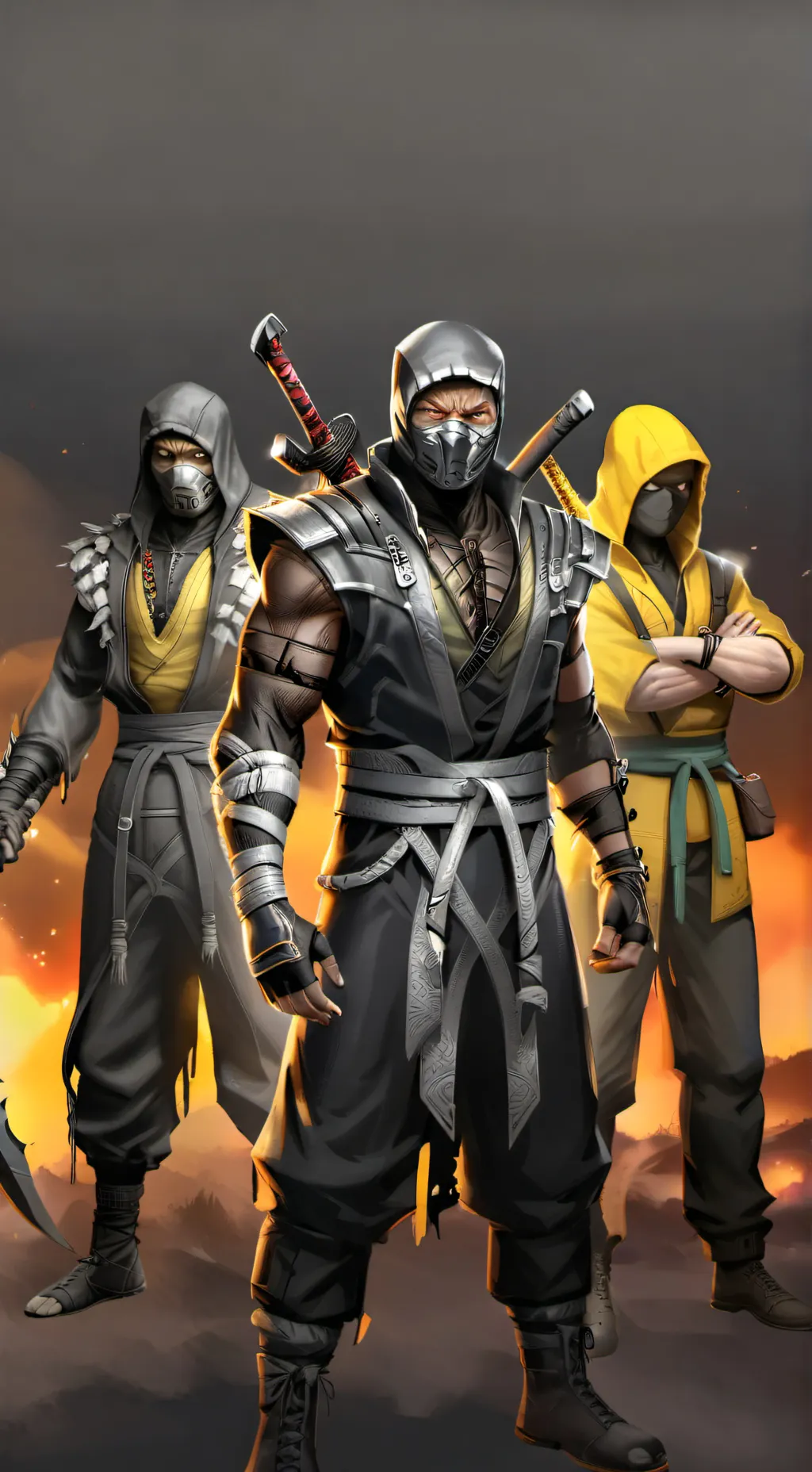 ai character: Flame Phantom background