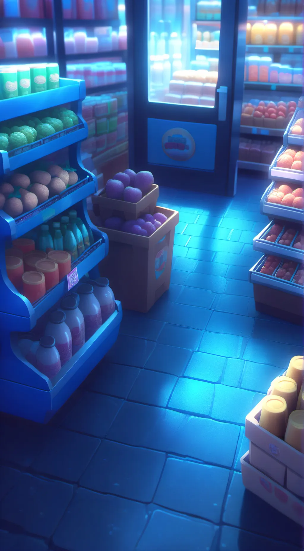 ai character: CH Supermarket background