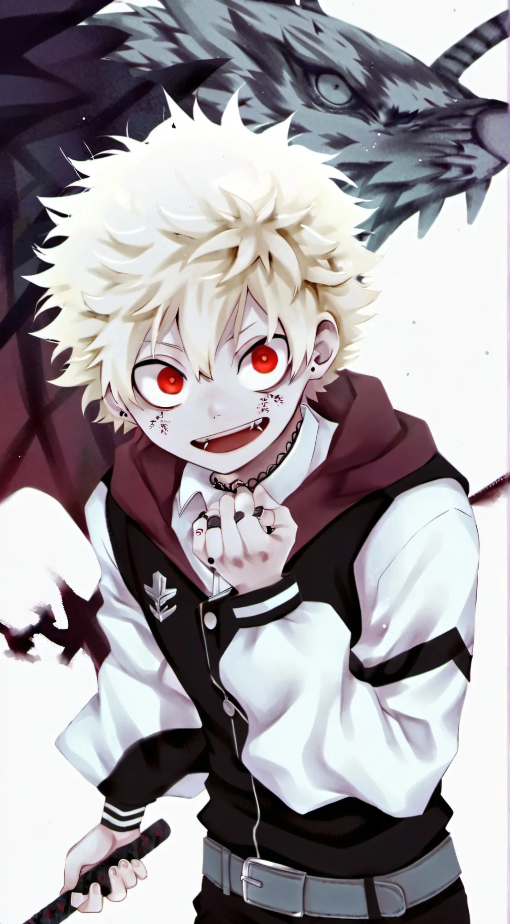 ai character: [young Bakugo] background