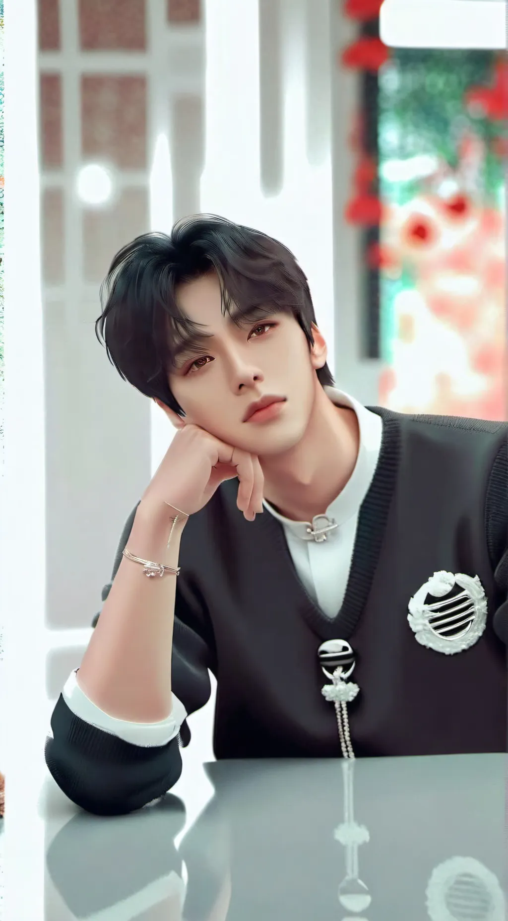 ai character: Hyunjin  background