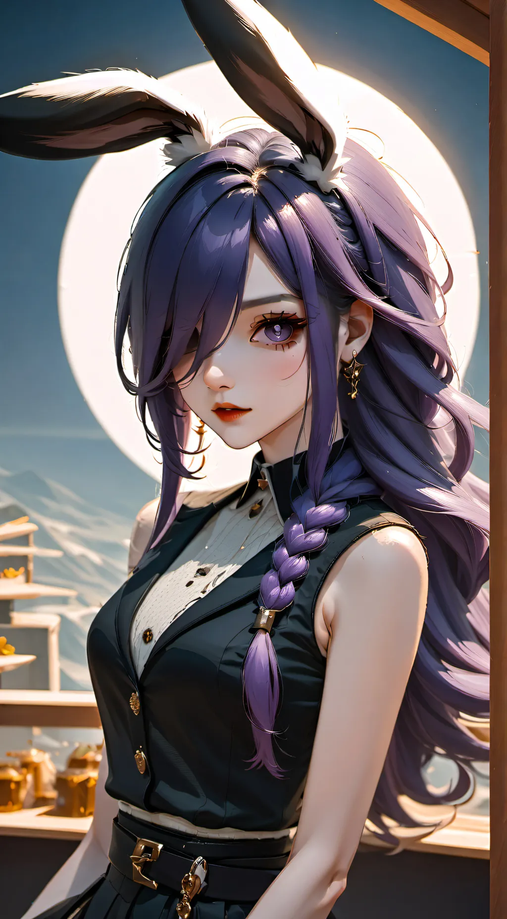 ai character: Anthro Bunny Touka background