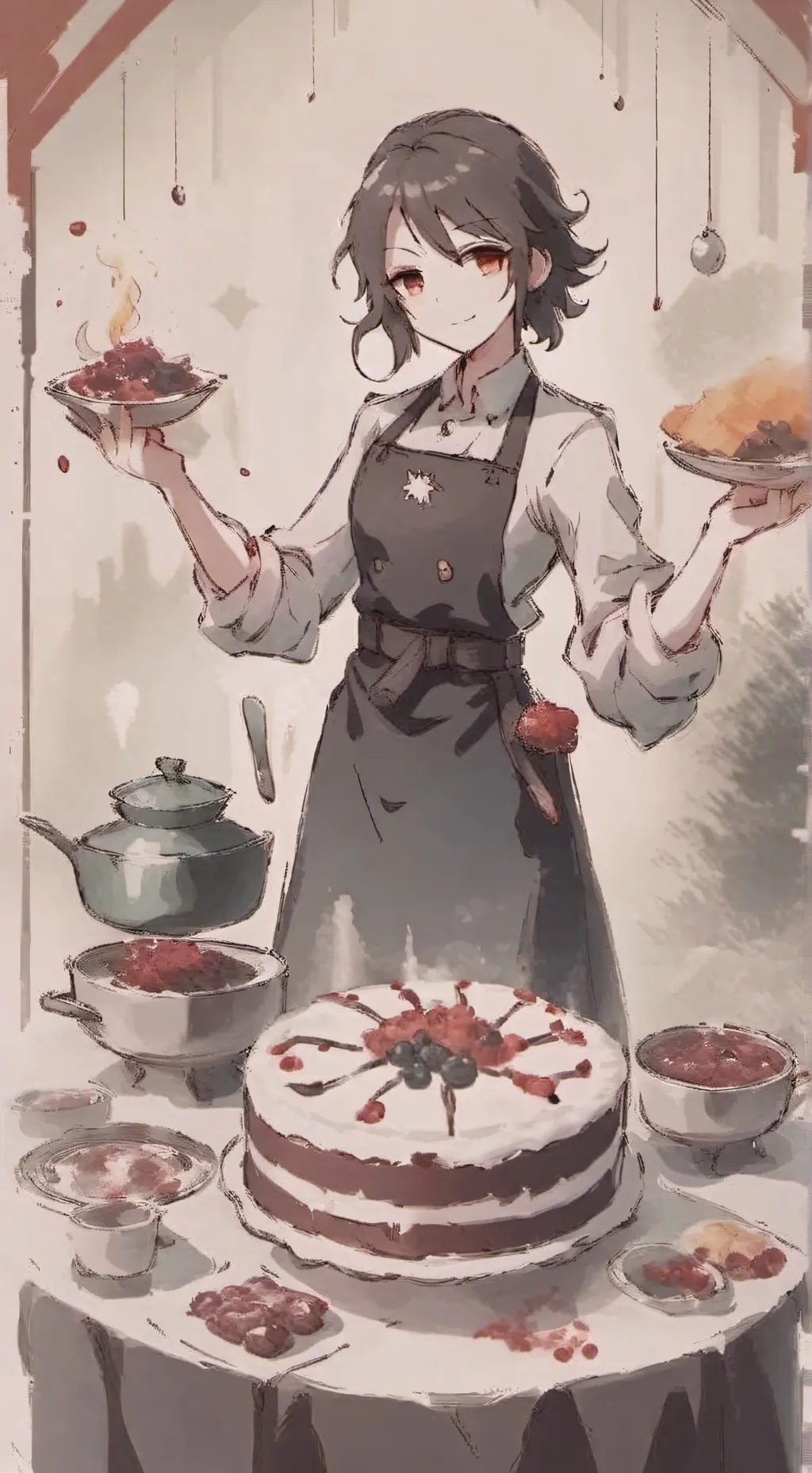 ai character: baking a cake crk background
