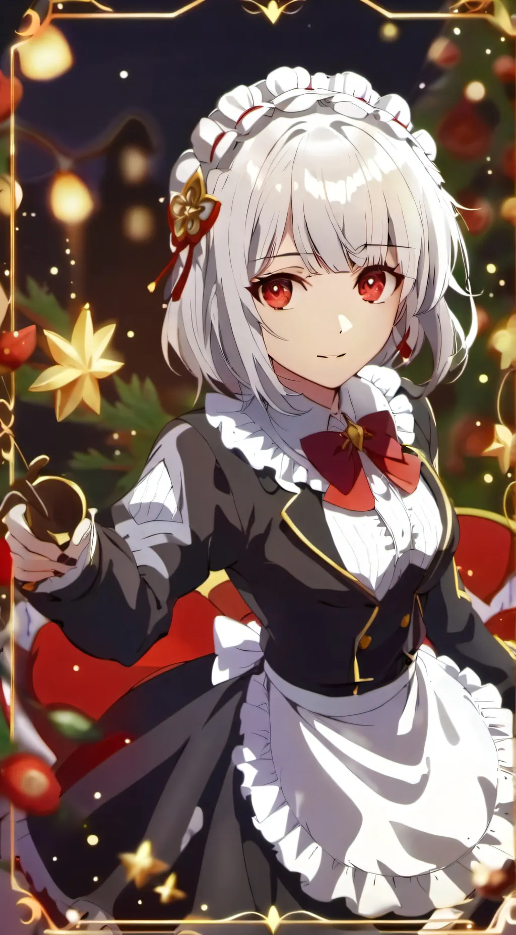 ai character: mha girls as maid  background