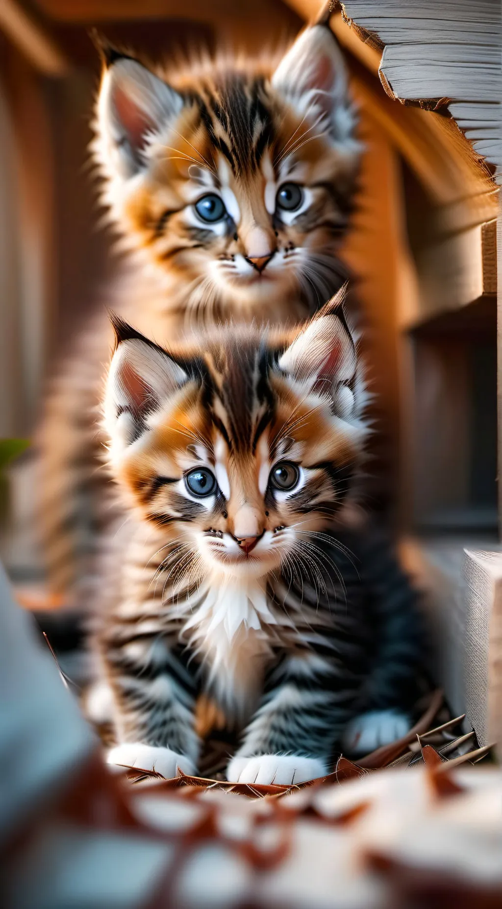 ai character: mom cat and 7 cat background
