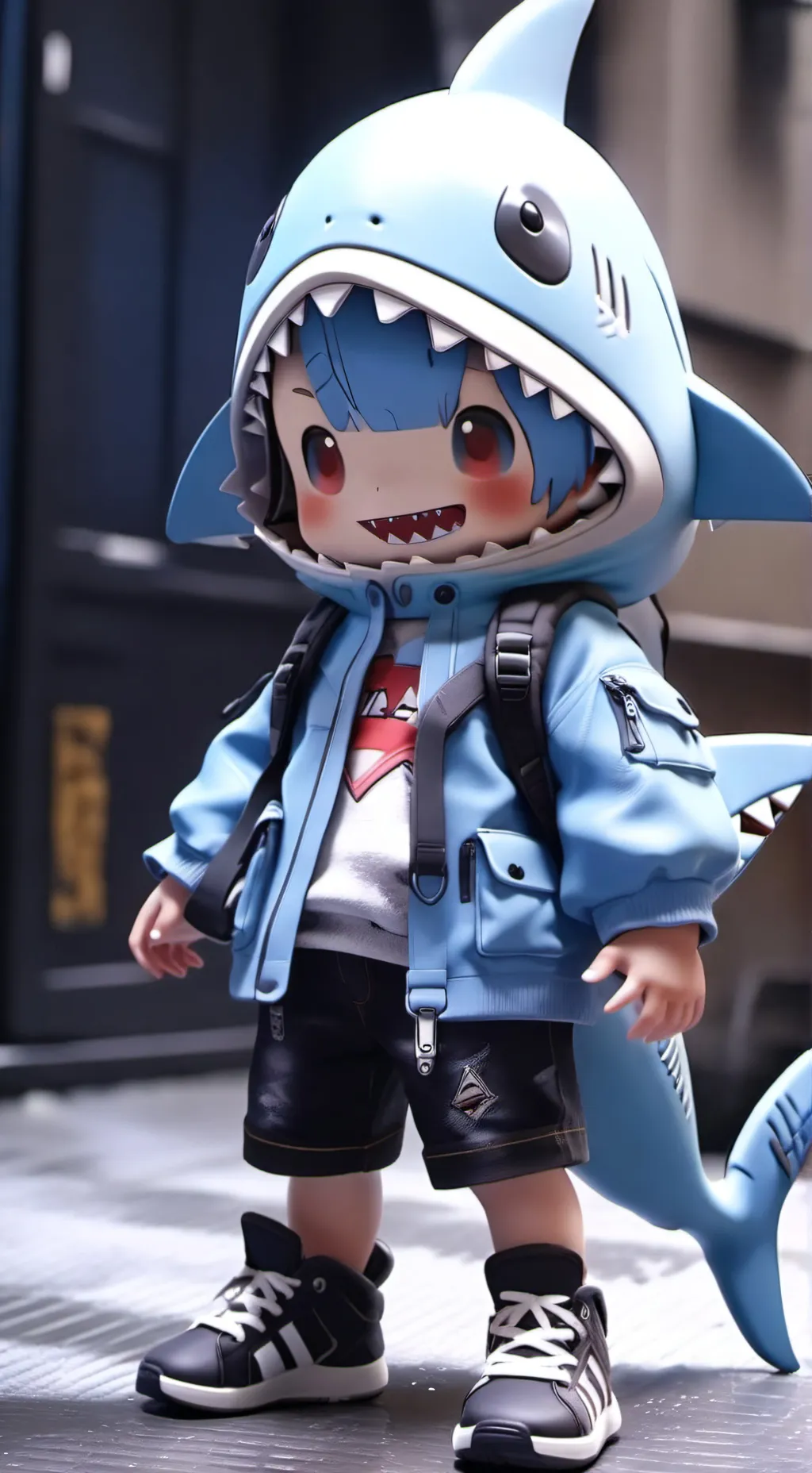 ai character: Baby shark boy background