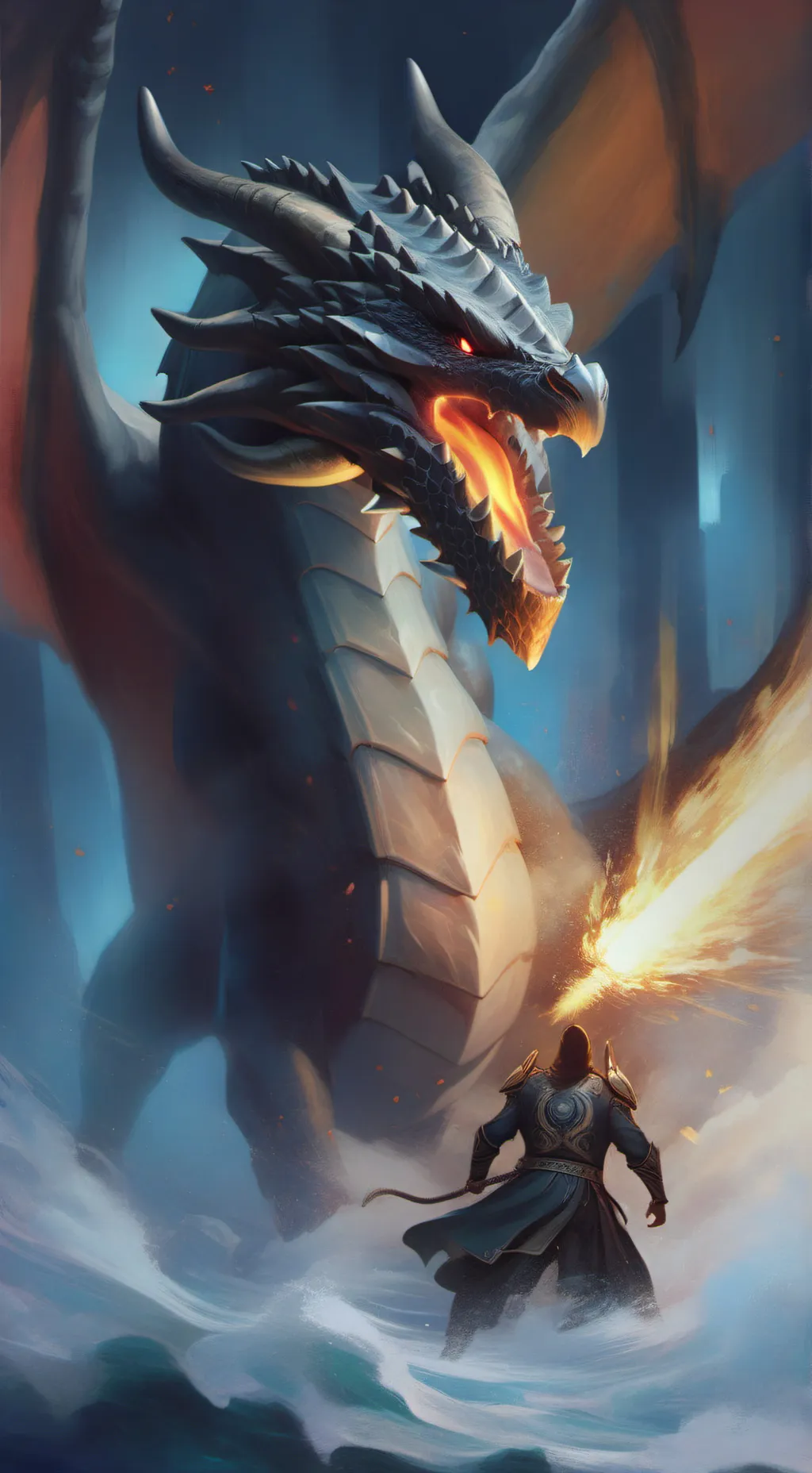 ai character: elements dragon background