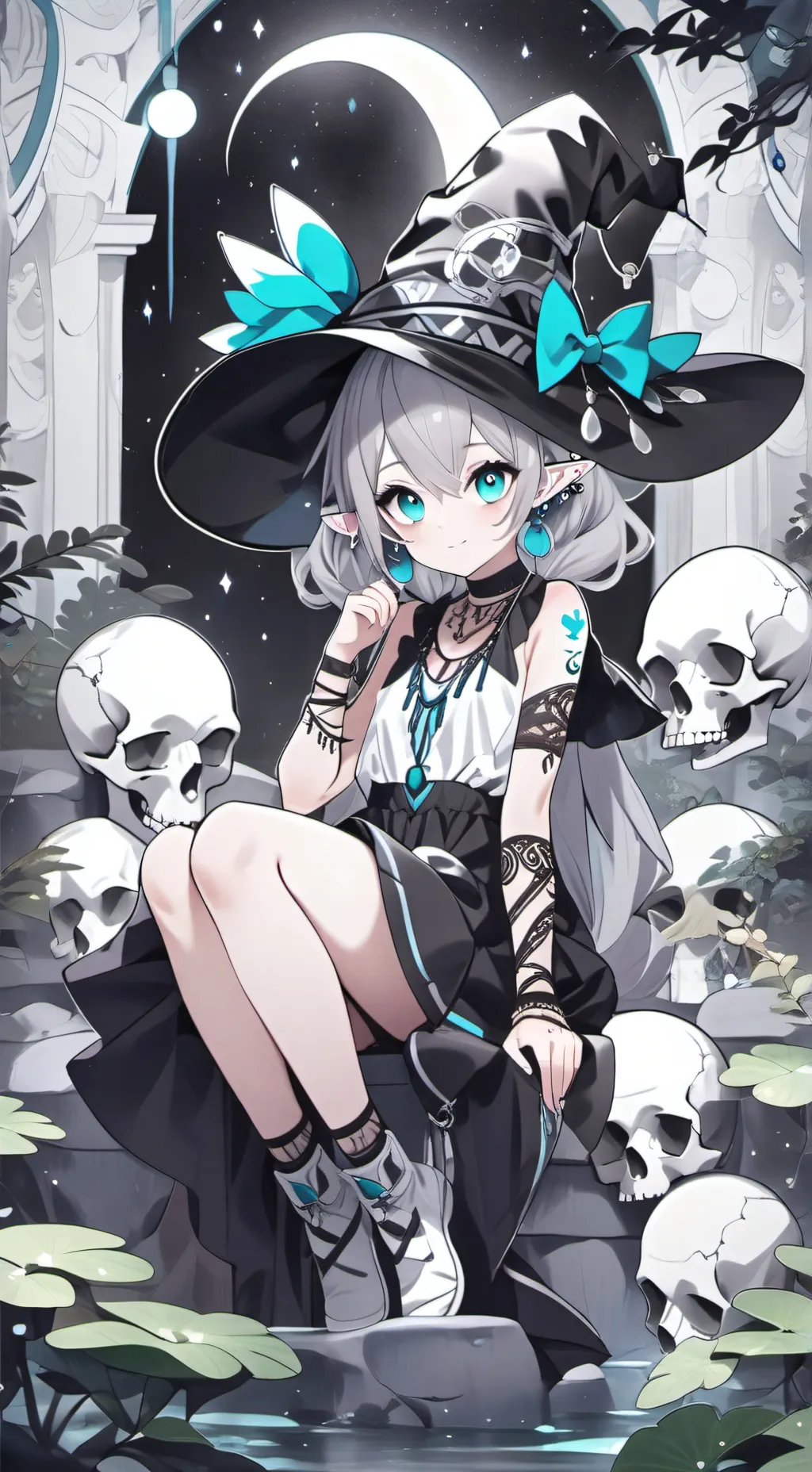 ai character: Turquoise background
