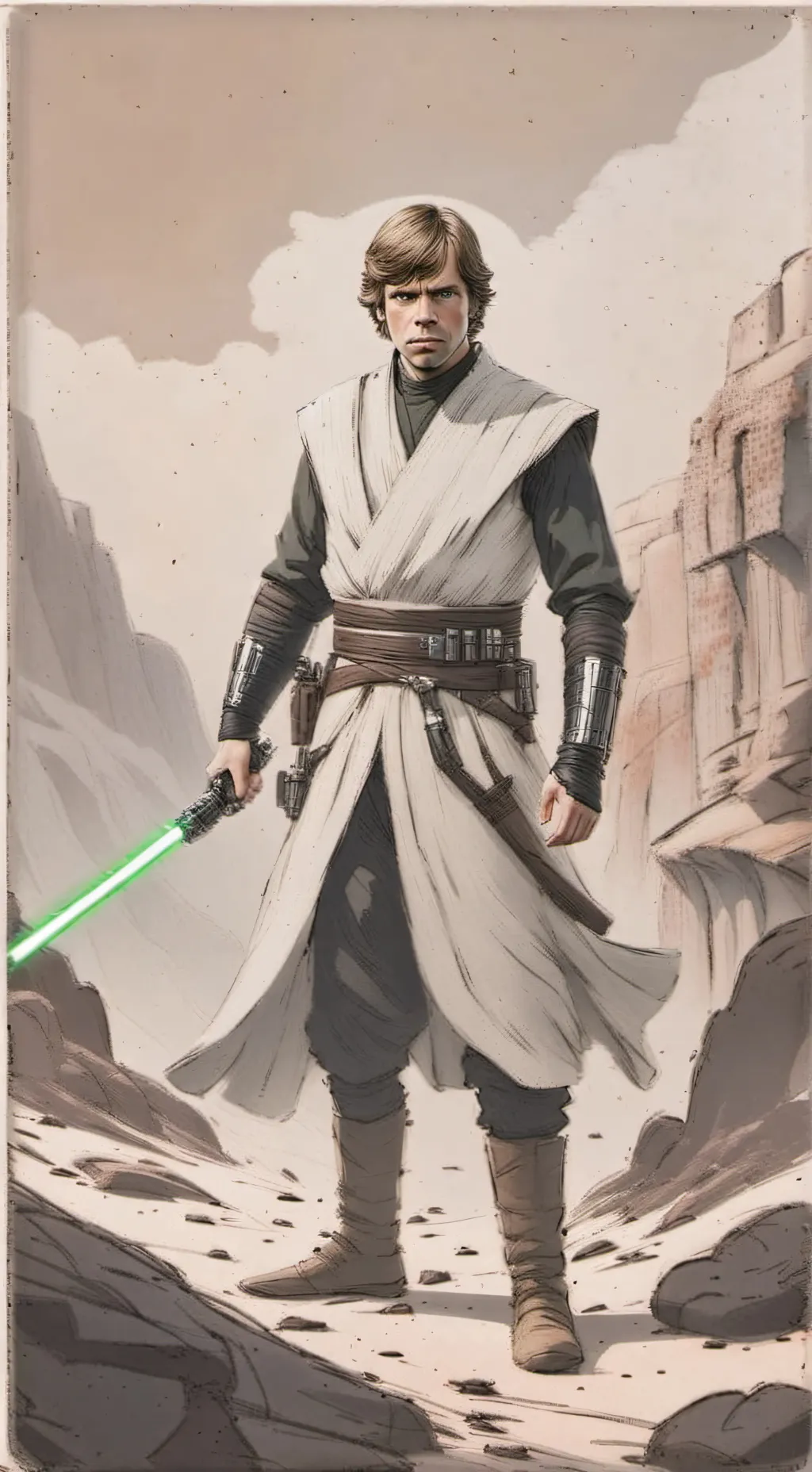ai character: LUKE SKYWALKER  background