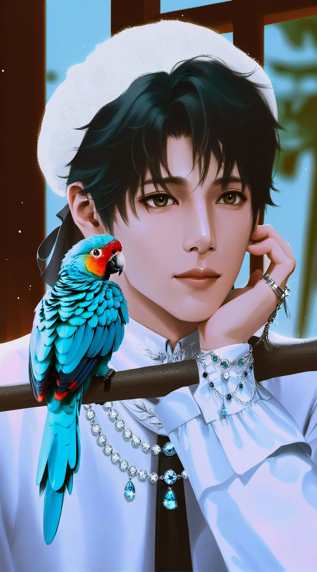 ai character: Pixel background