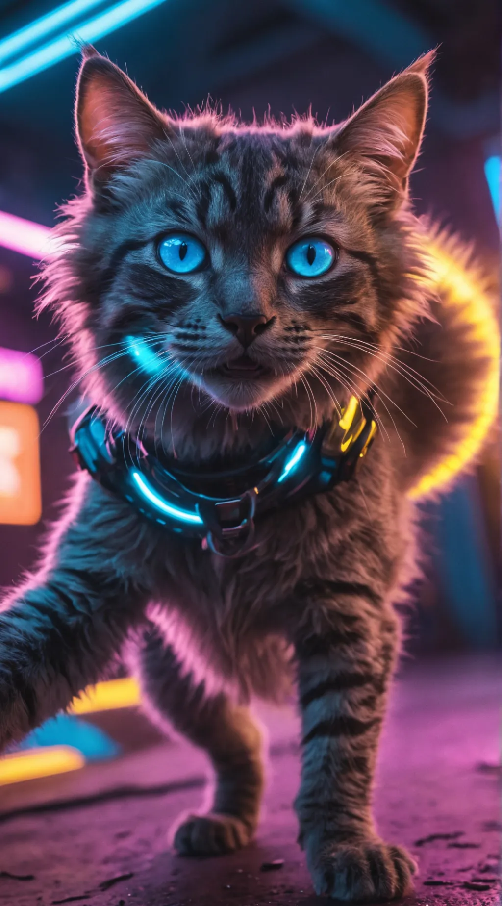 ai character: CyberCat background