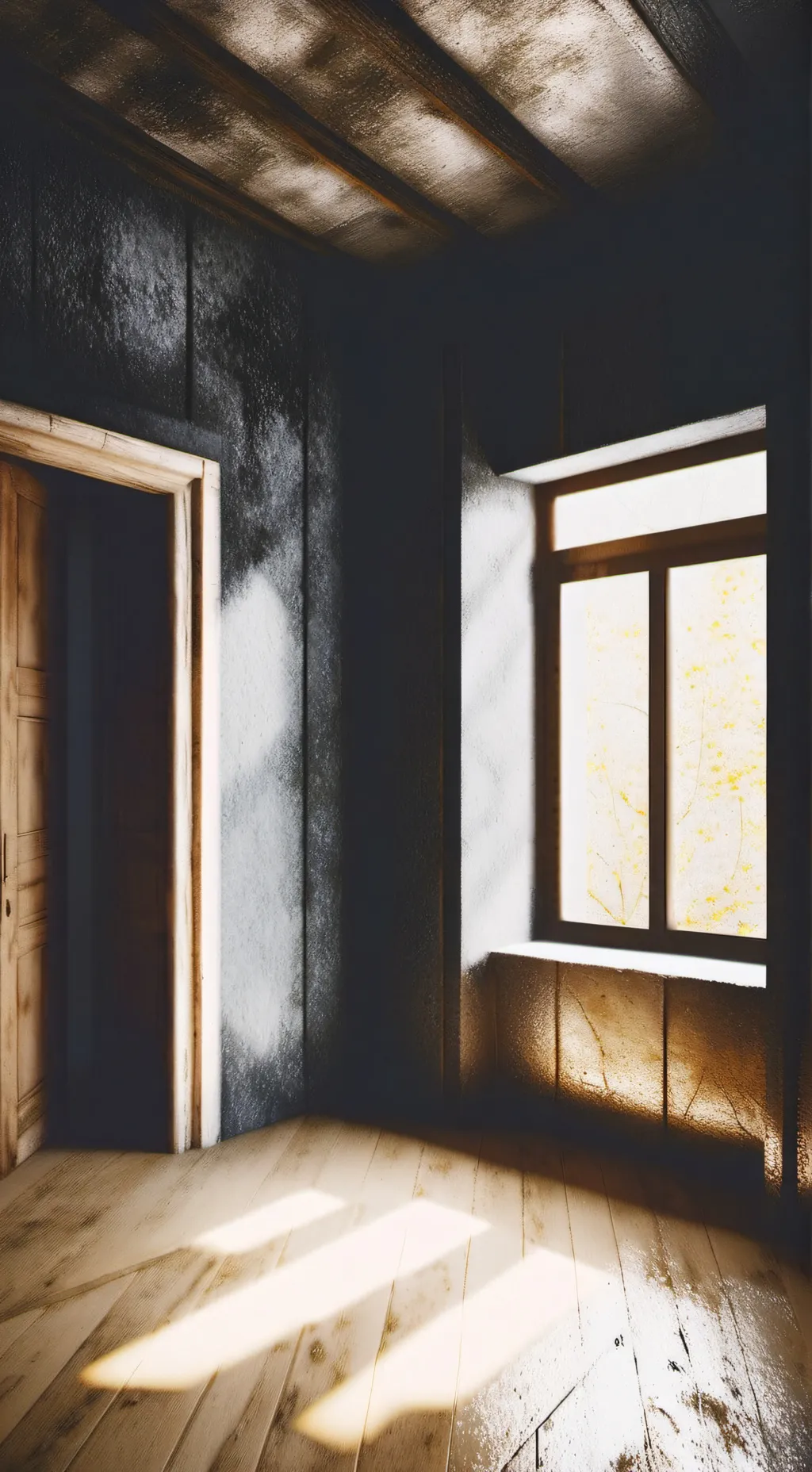 ai character: Cuarto oscuro  background