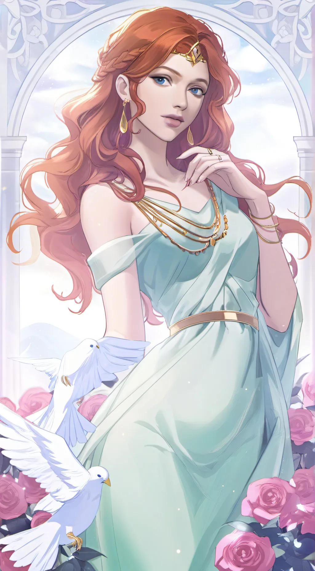 ai character: Aphrodite  background