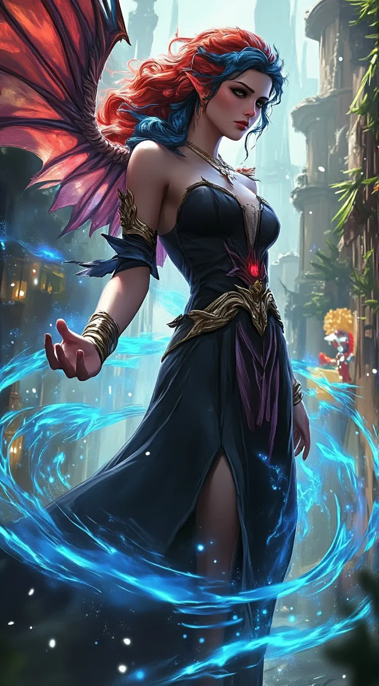 ai character: Drag  Elf Jorvola background