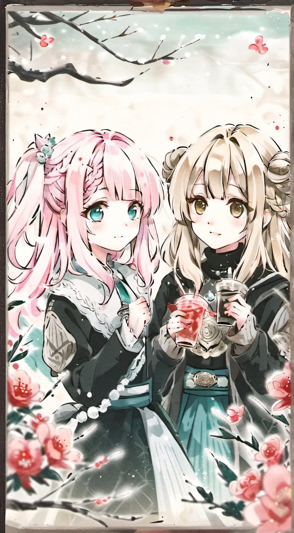 ai character: nya and mini  background