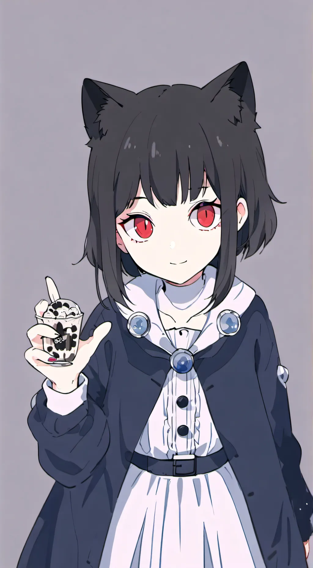 ai character: Kat the black cat background