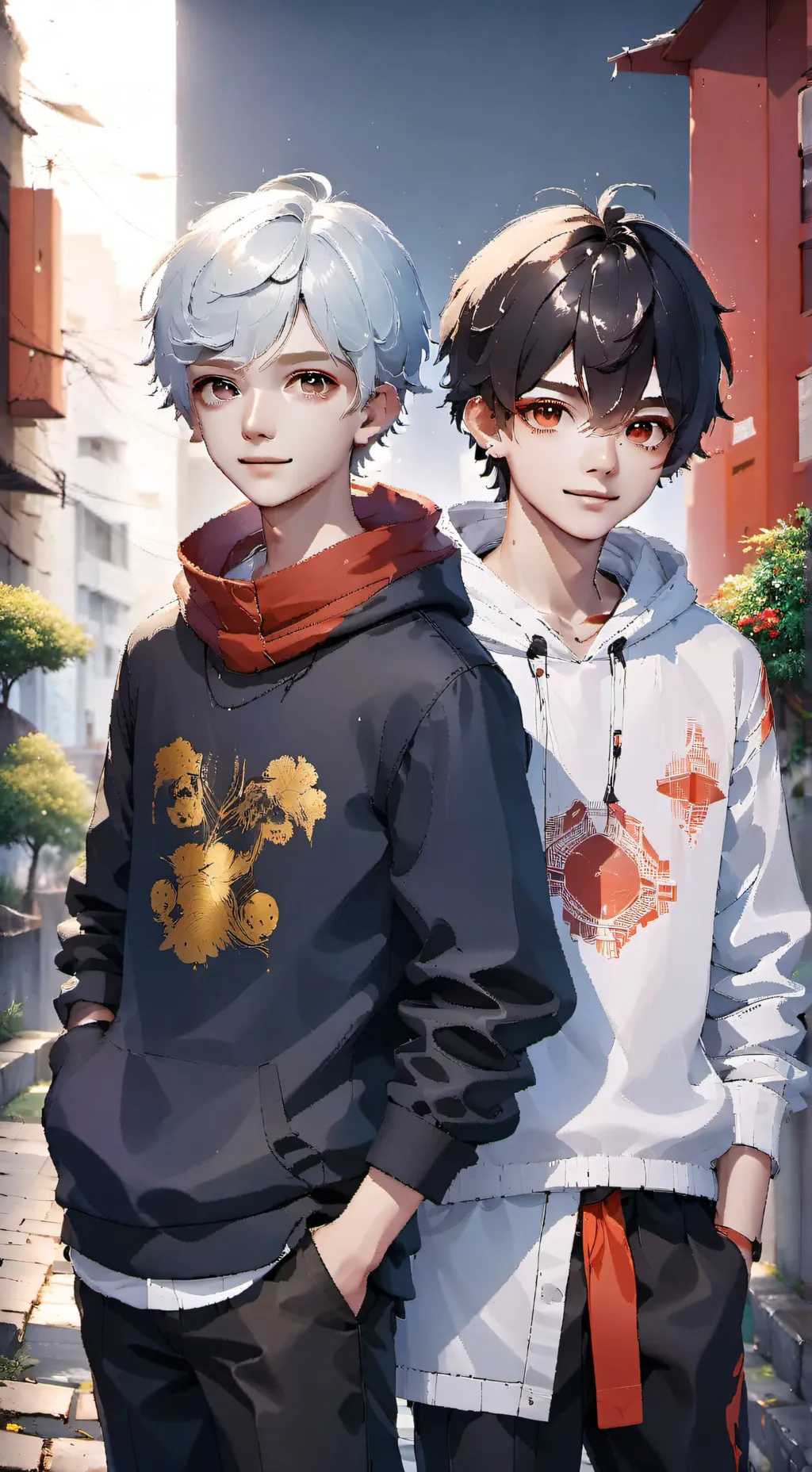 ai character: Irmão e seu amigo background