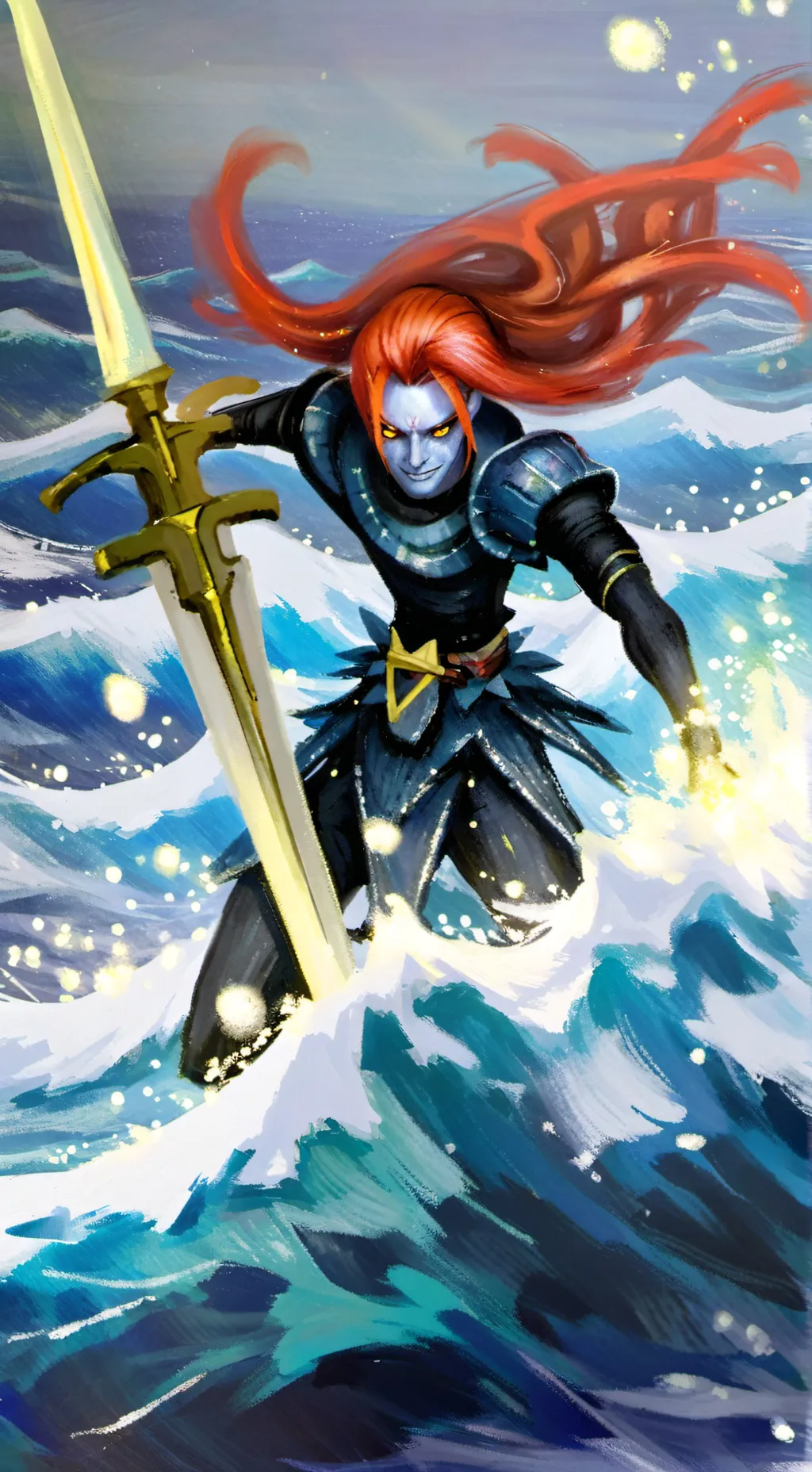 ai character: undyne(undertale) background