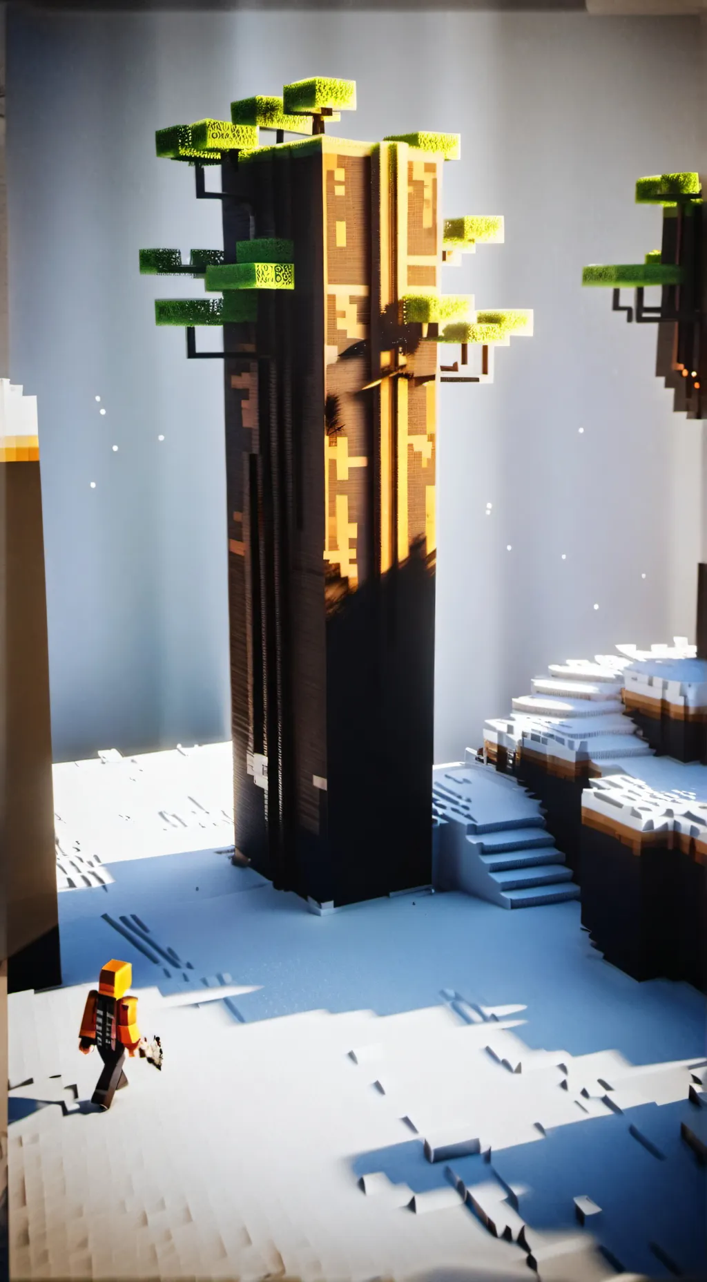 ai character: MD x Minecraft background
