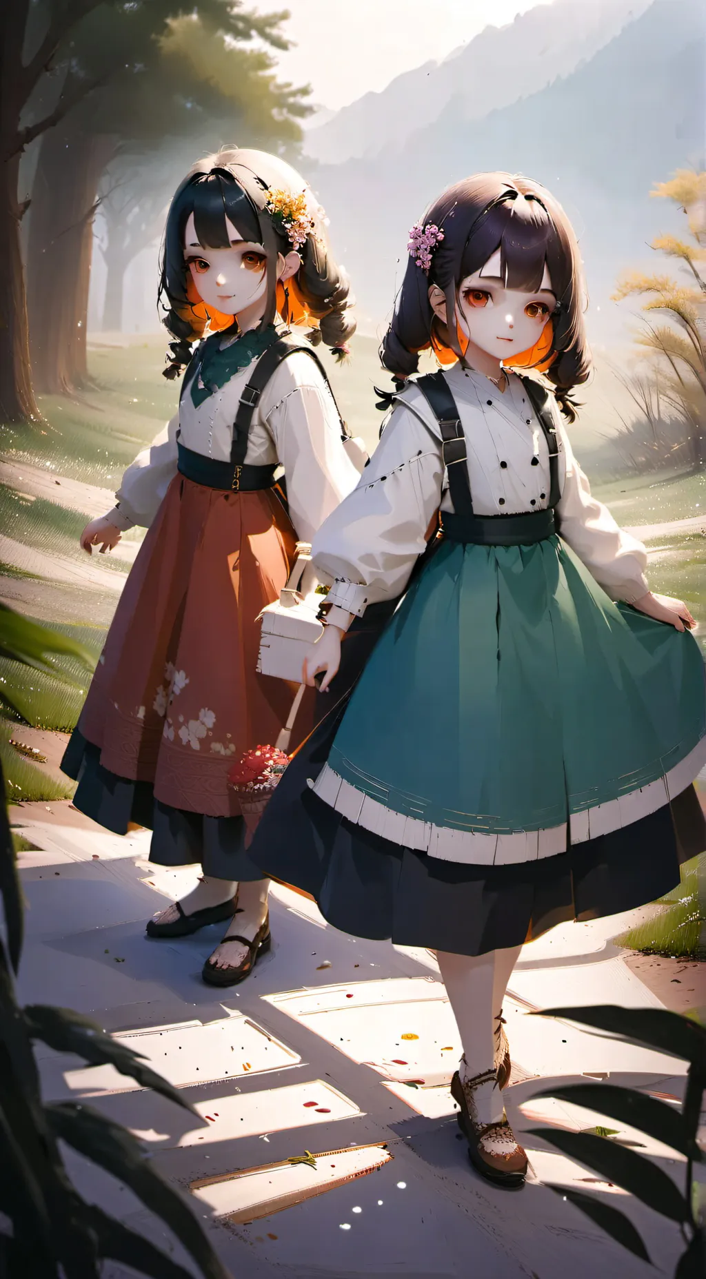 ai character: Monica y Melisa background