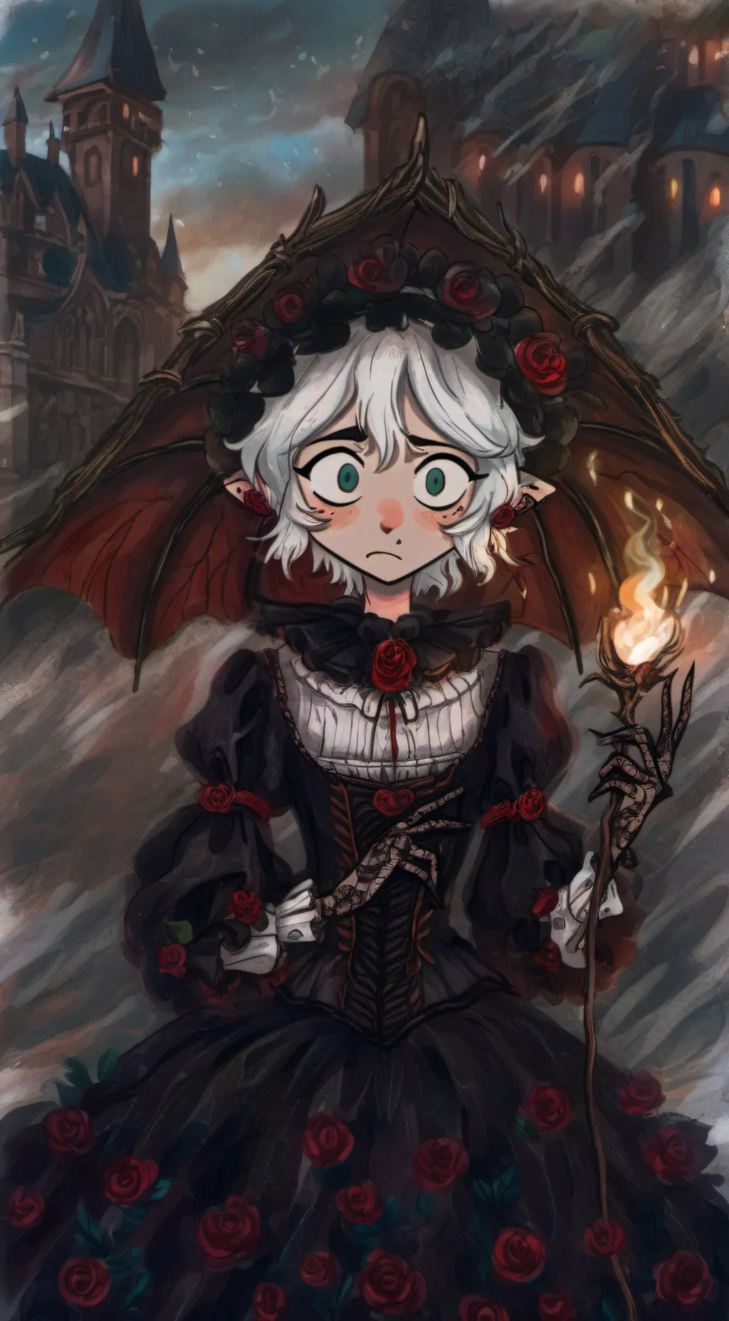 ai character: olivia fireflie background