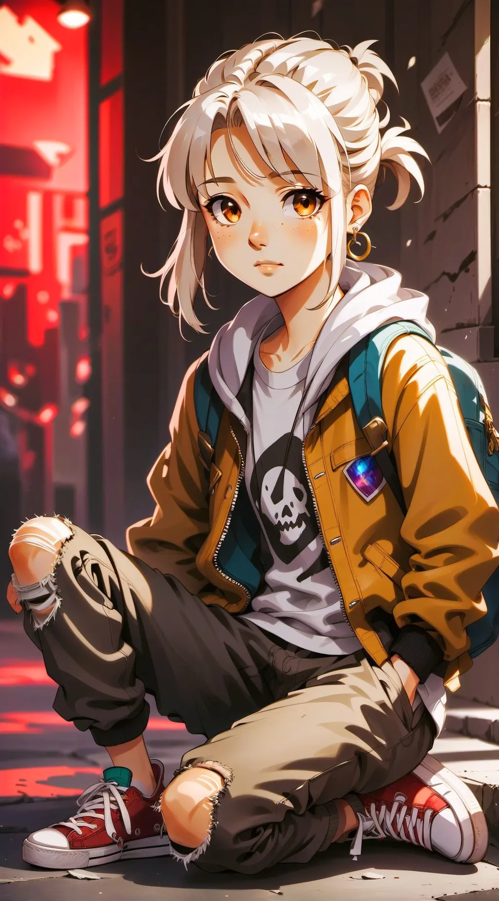 ai character: Homeless girl background