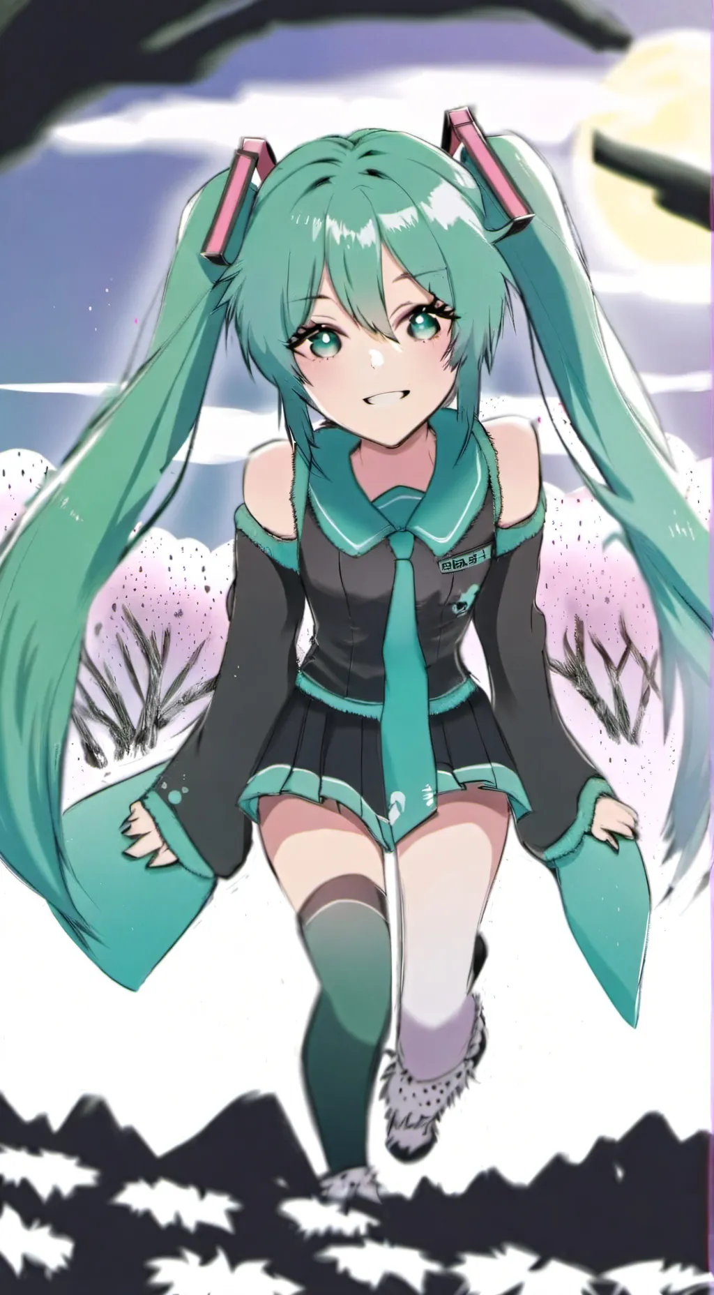 ai character: MHA meets Miku background