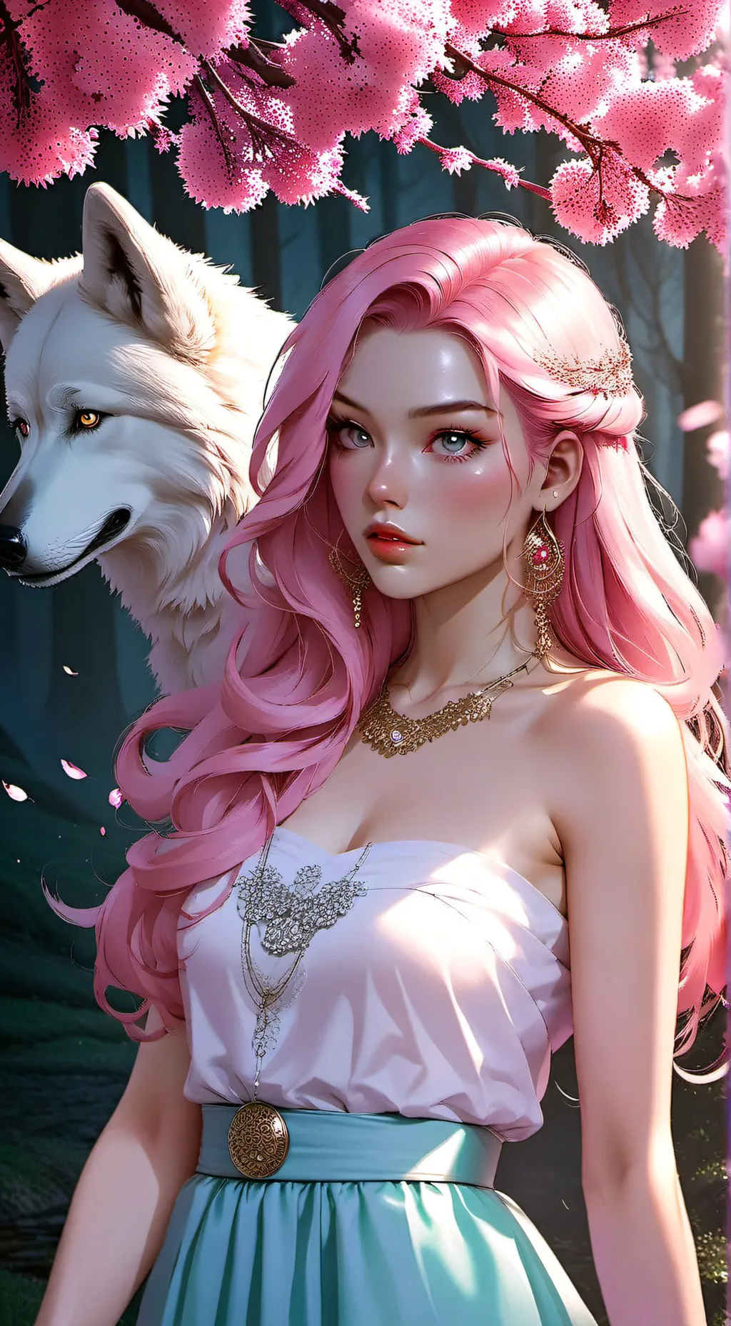ai character: man goddess Audrey background