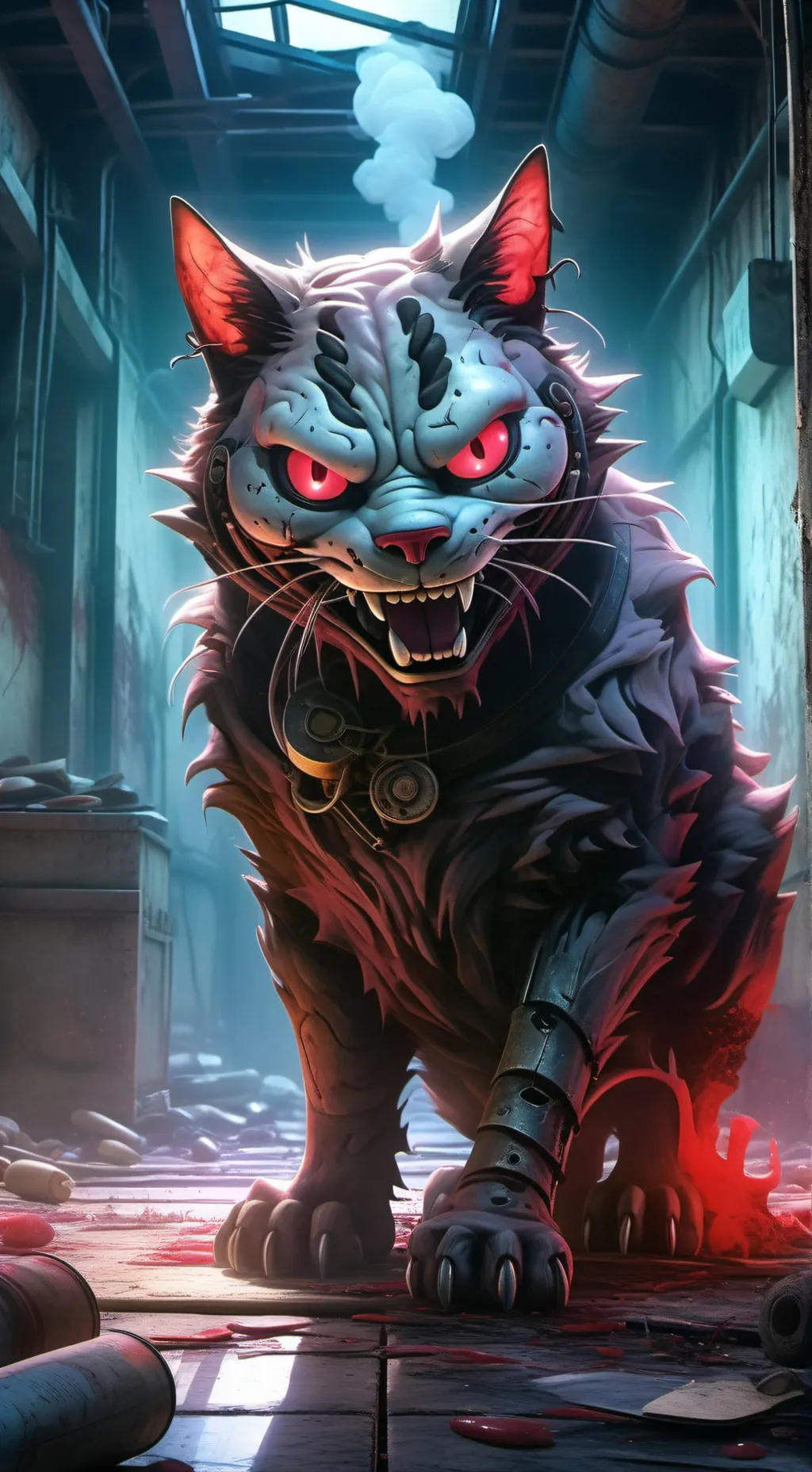 ai character: Catnap(maybe a👼) background