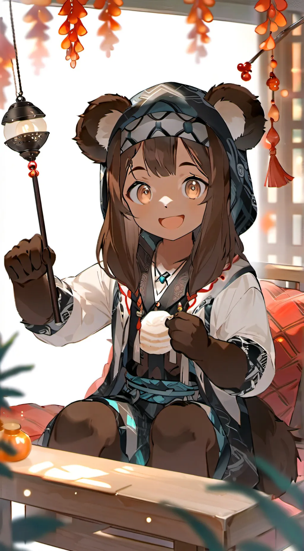 ai character: Stream Spirit Bear background