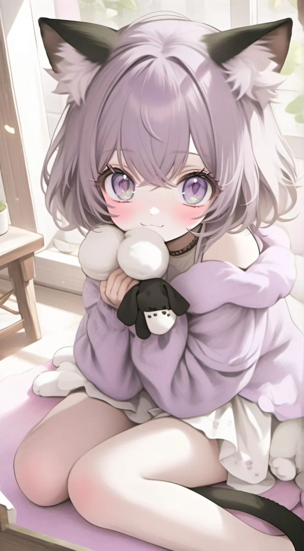 ai character: cat softy  background