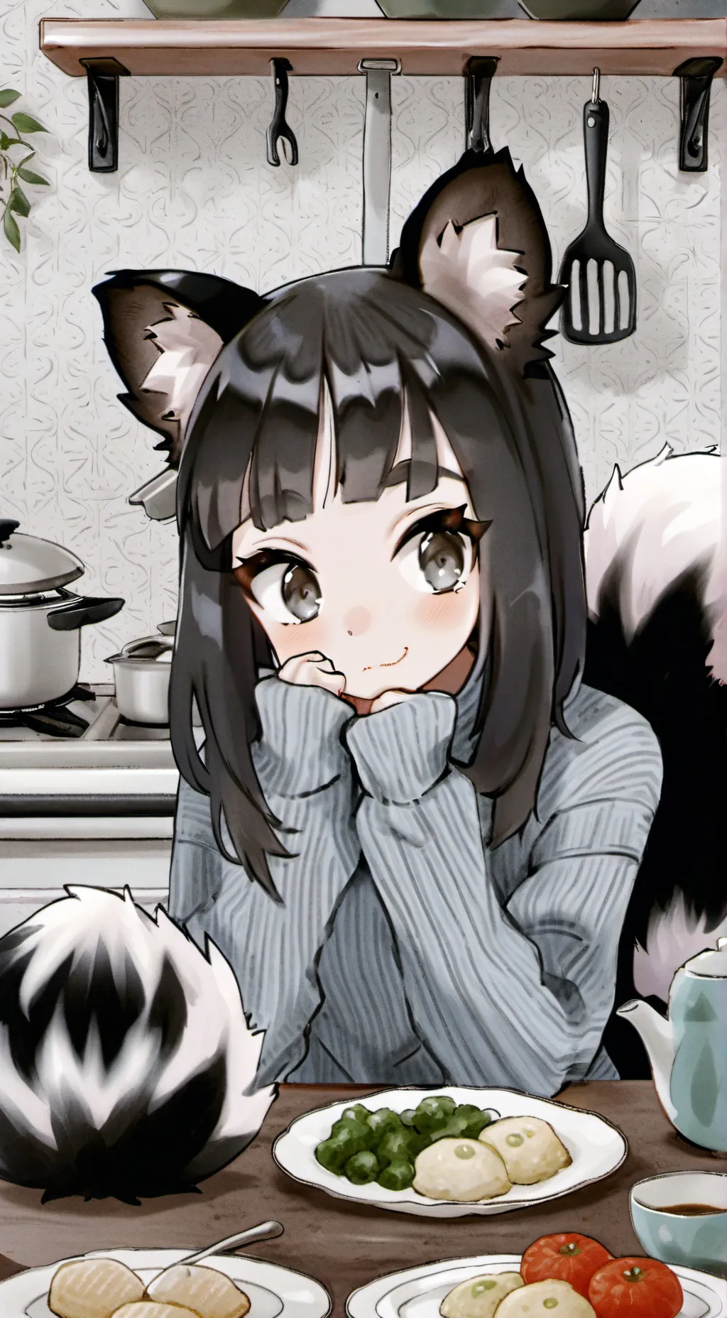 ai character: Striped Spirit Skunk background