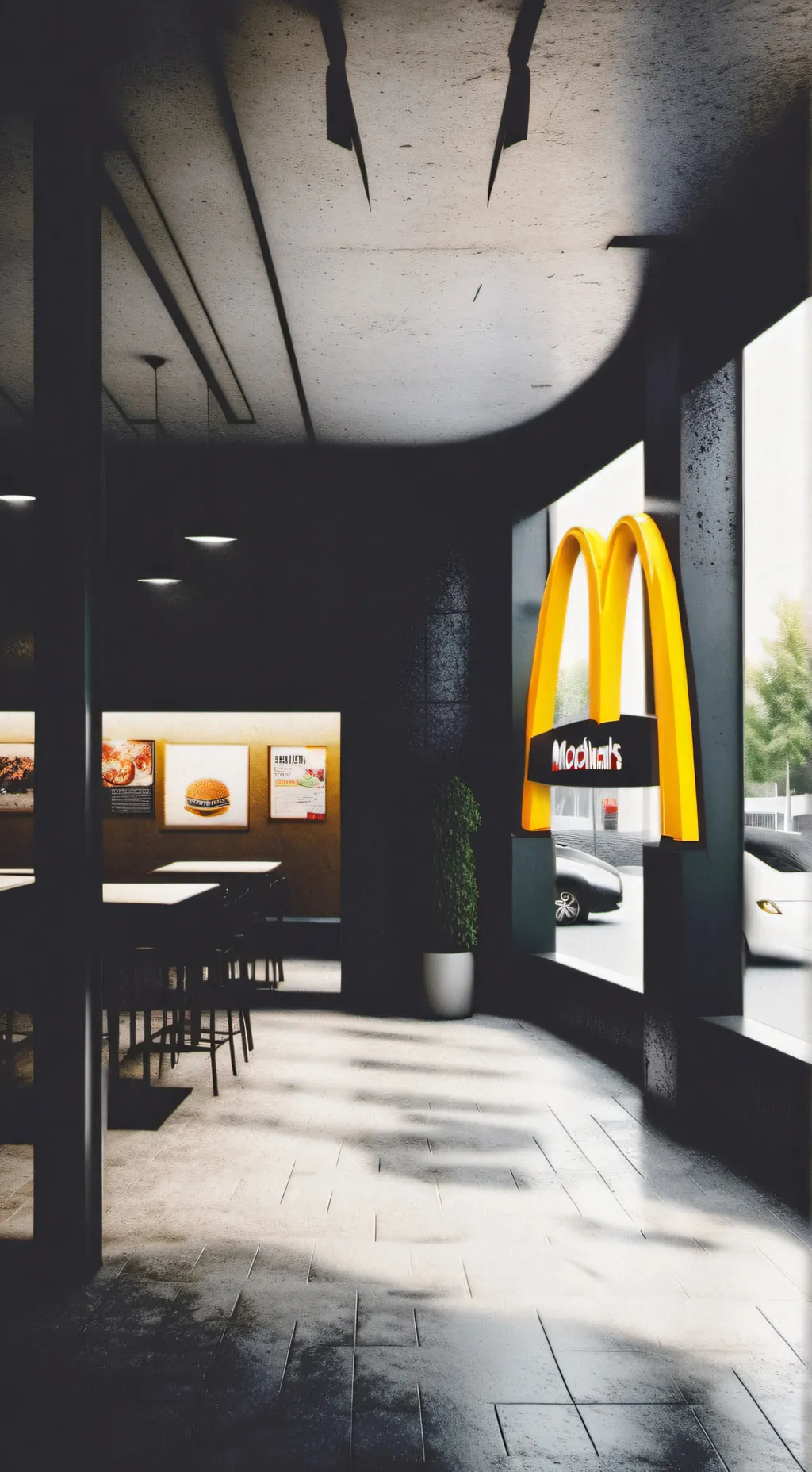ai character: Jjk goes mcdonalds background