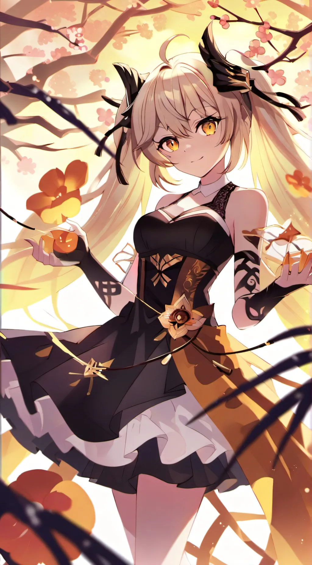 ai character: Kiniro background