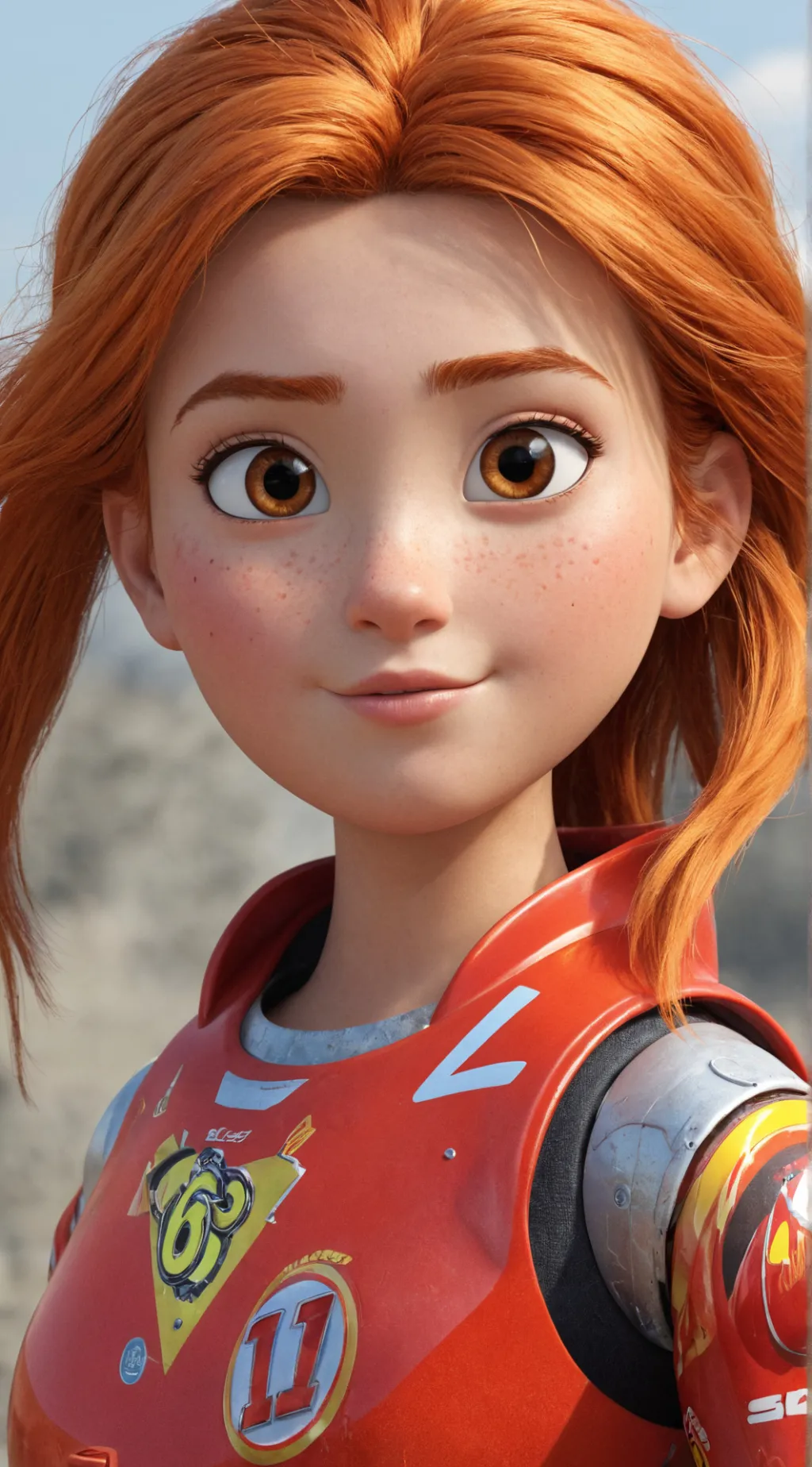 ai character: LIGHTNING MCQUEEN  background