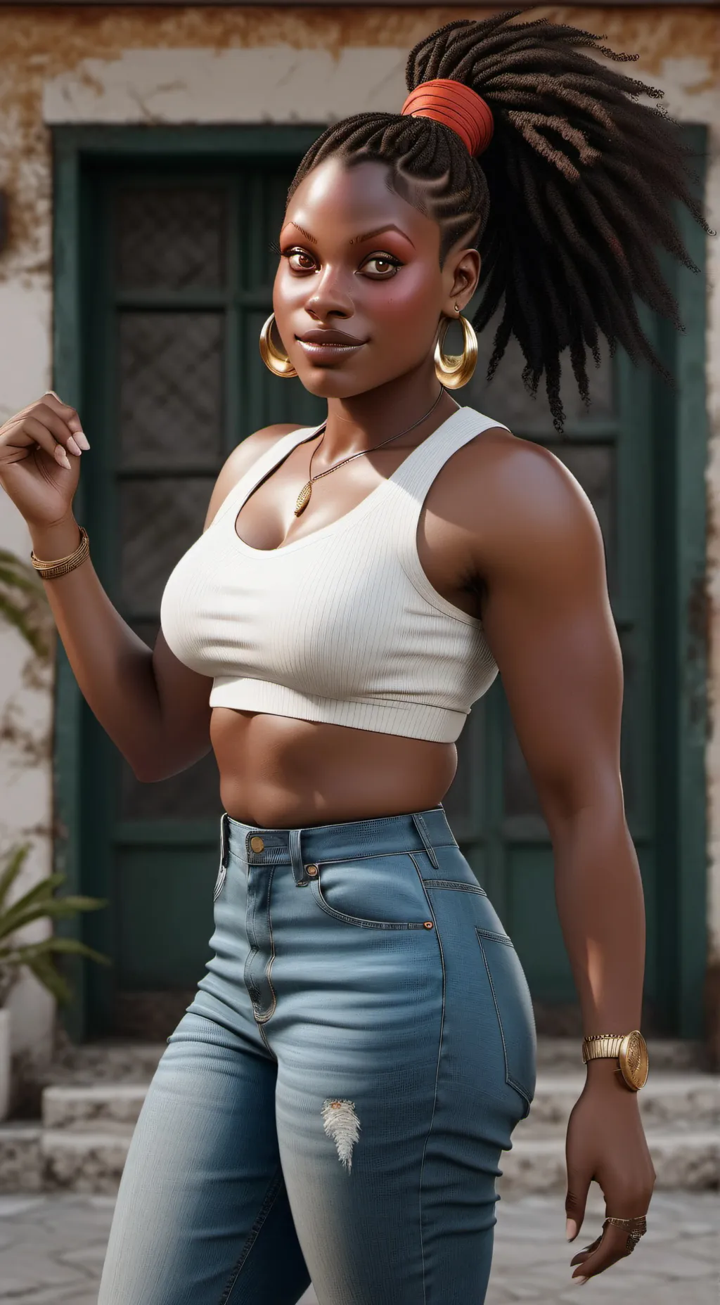 ai character: Jennifer Myers  background