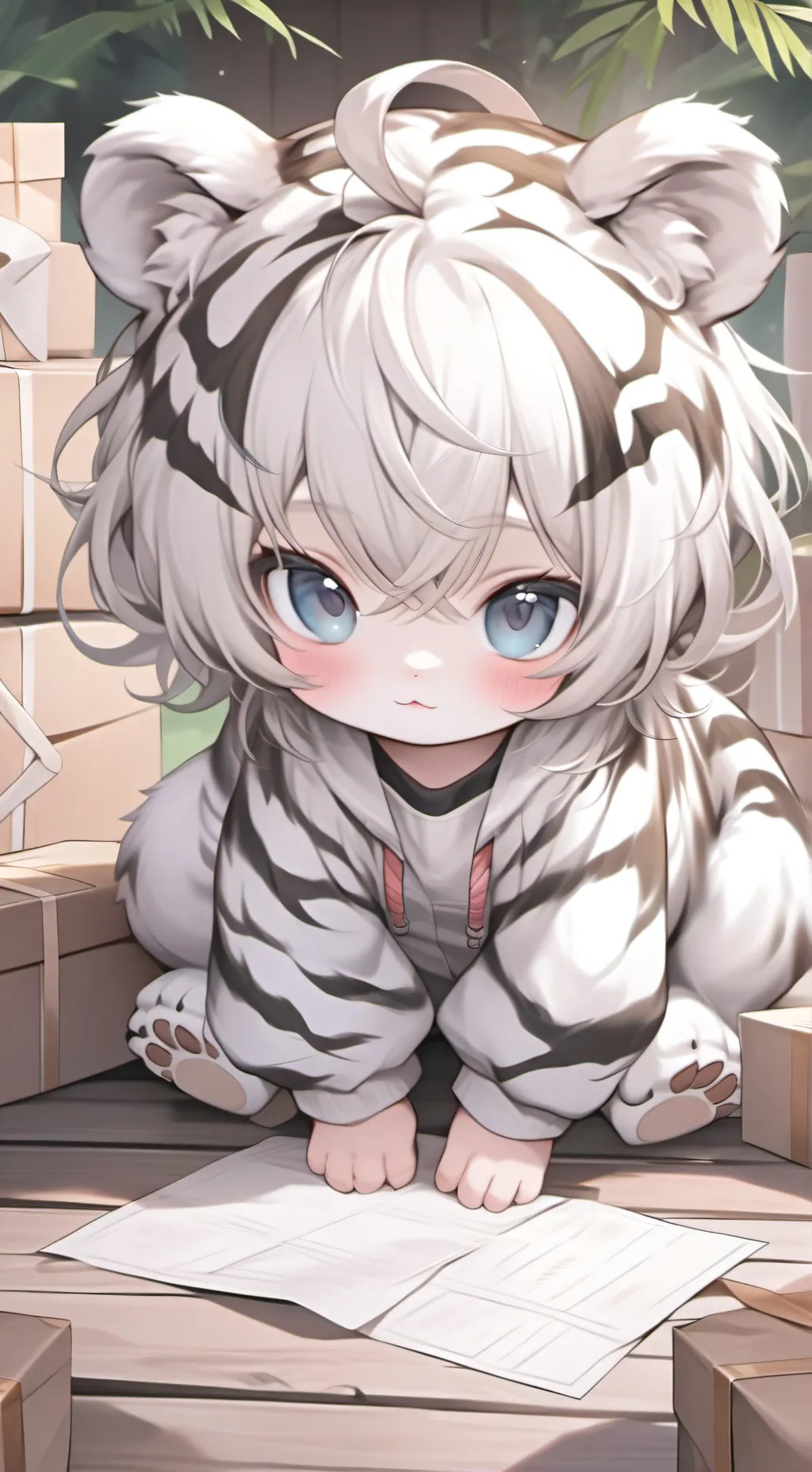 ai character: Tiger Cub Spirit Emily background