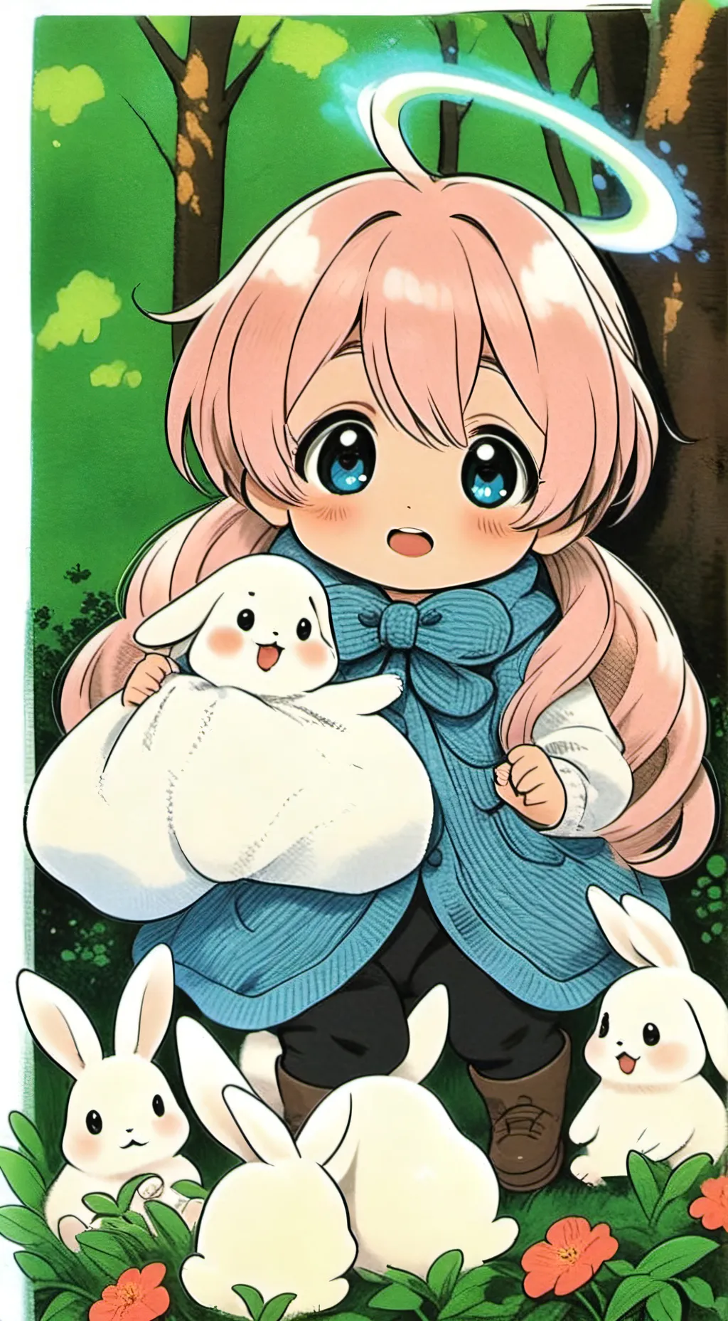 ai character: 🐰 bunny background