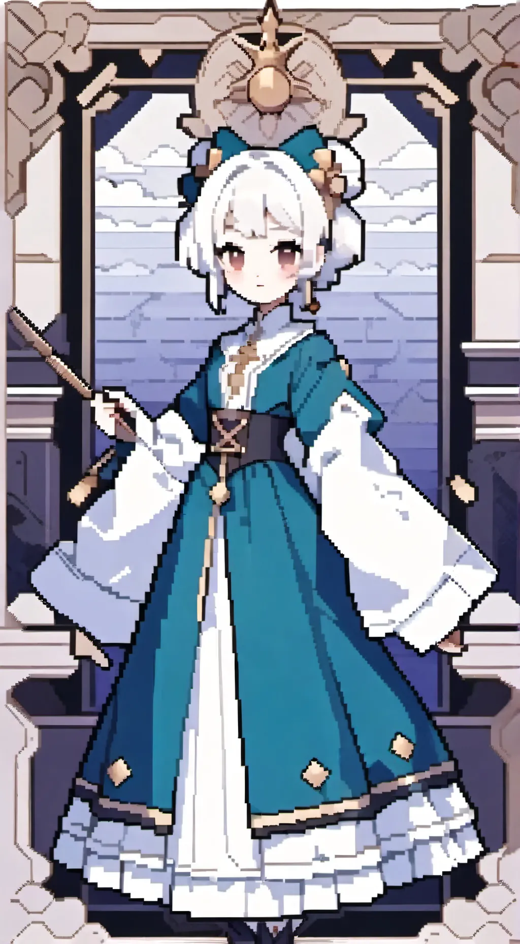 ai character: Esther,Medallions background